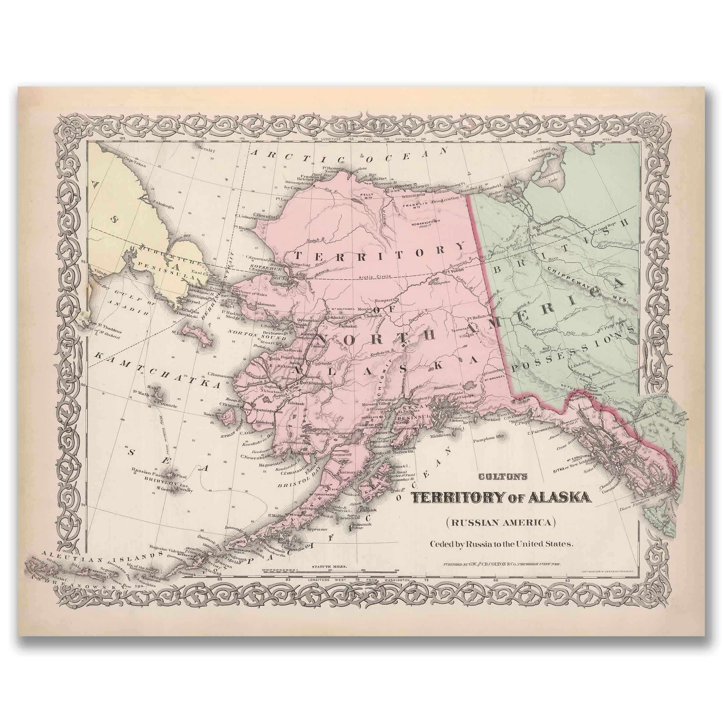 Discovering Alaska: A Journey Through a Vintage Map Adventure - Archive Prints