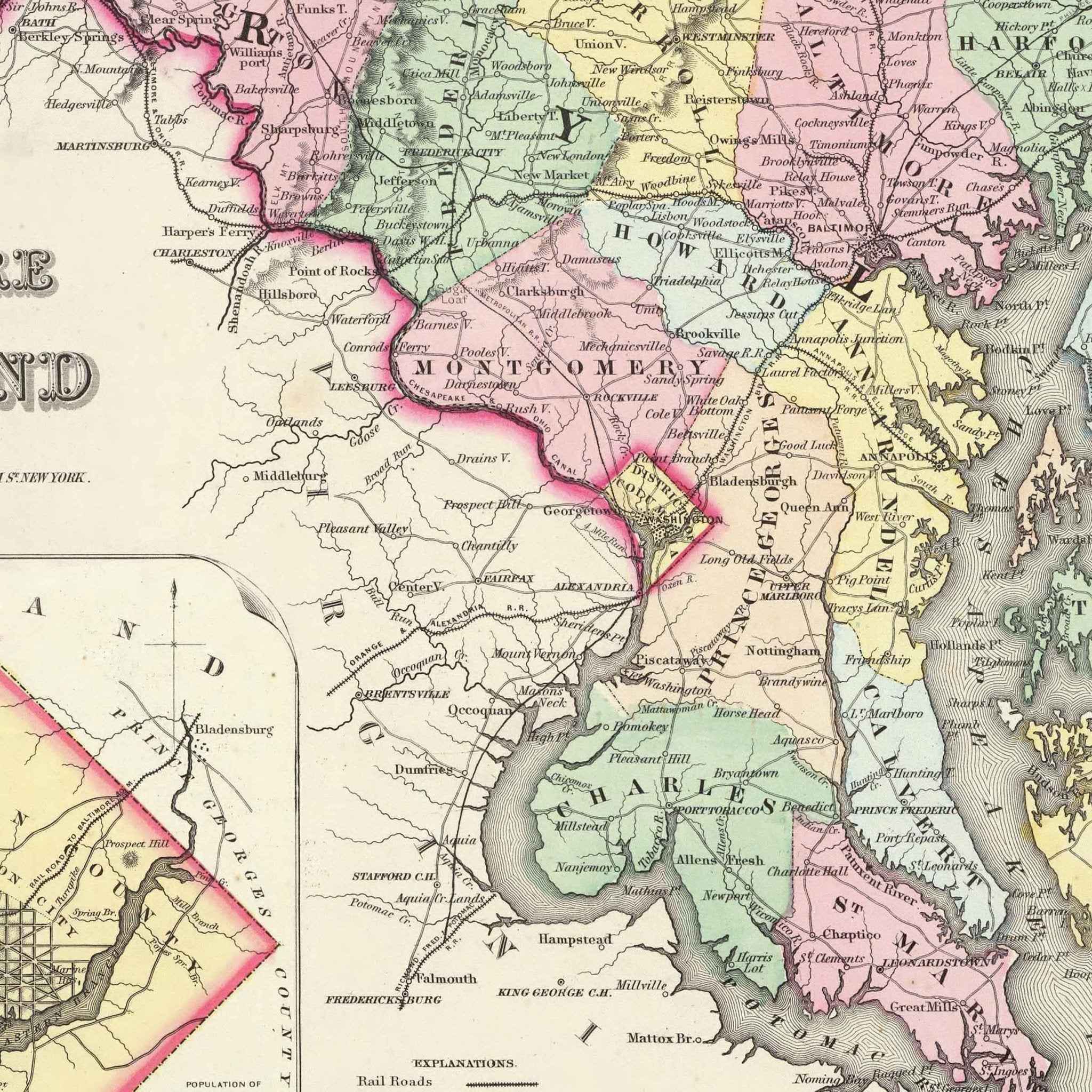 1856 Delaware and Maryland Map by Colton – Restored Vintage Wall Art
