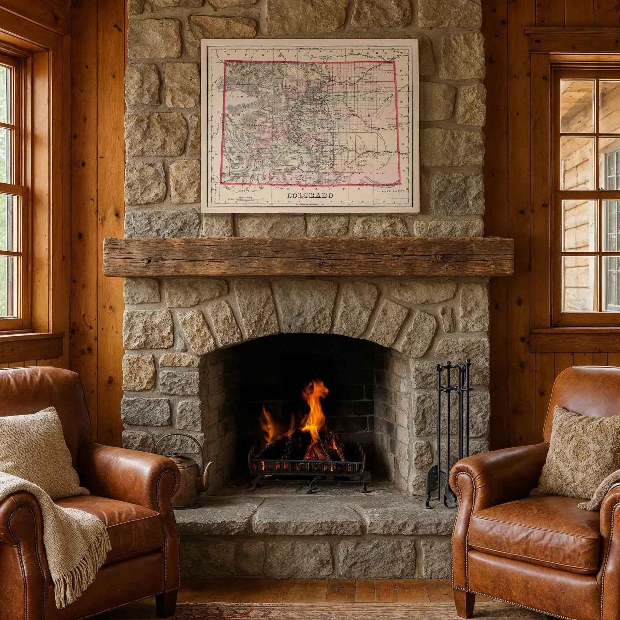 1884 Colorado State Map – Restored Vintage Wall Art by O.W. Gray