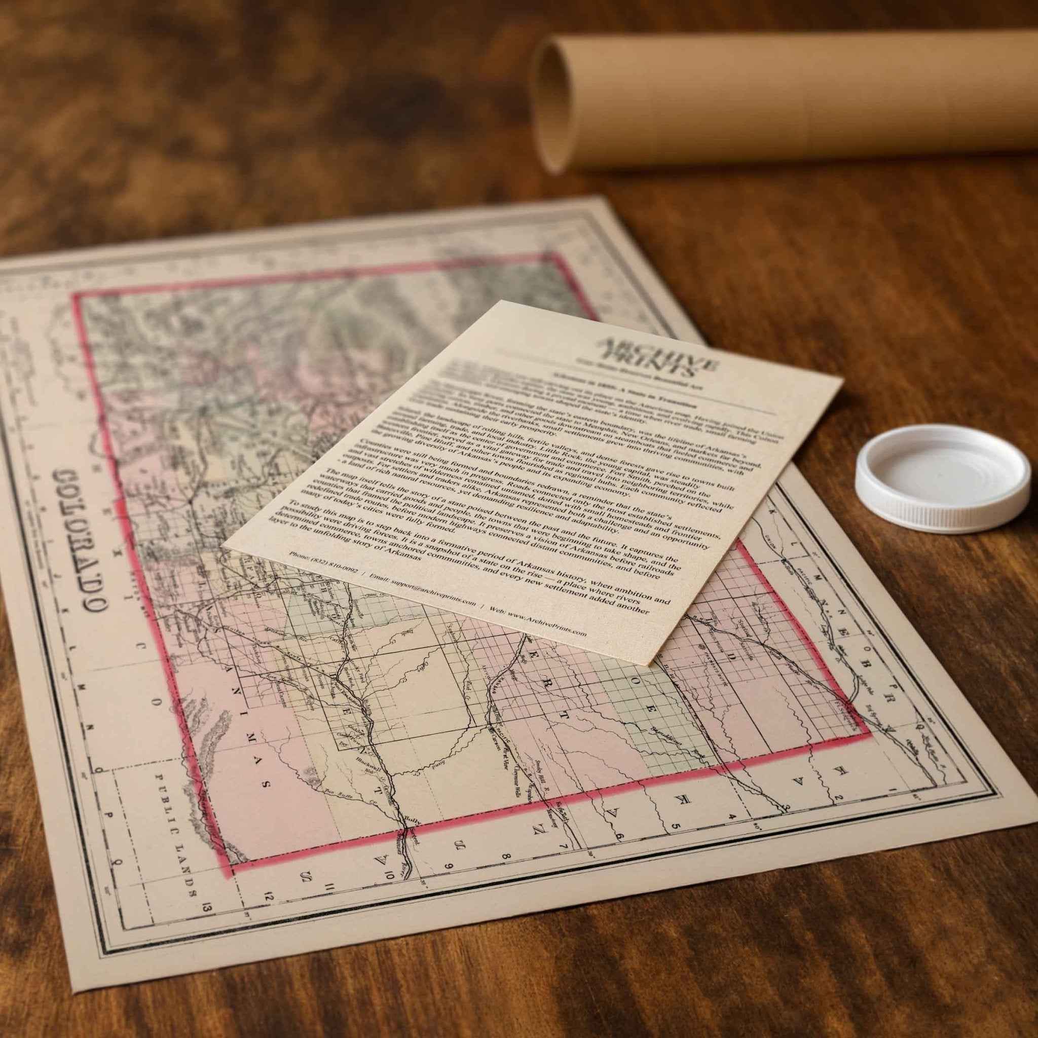 1884 Colorado State Map – Restored Vintage Wall Art by O.W. Gray