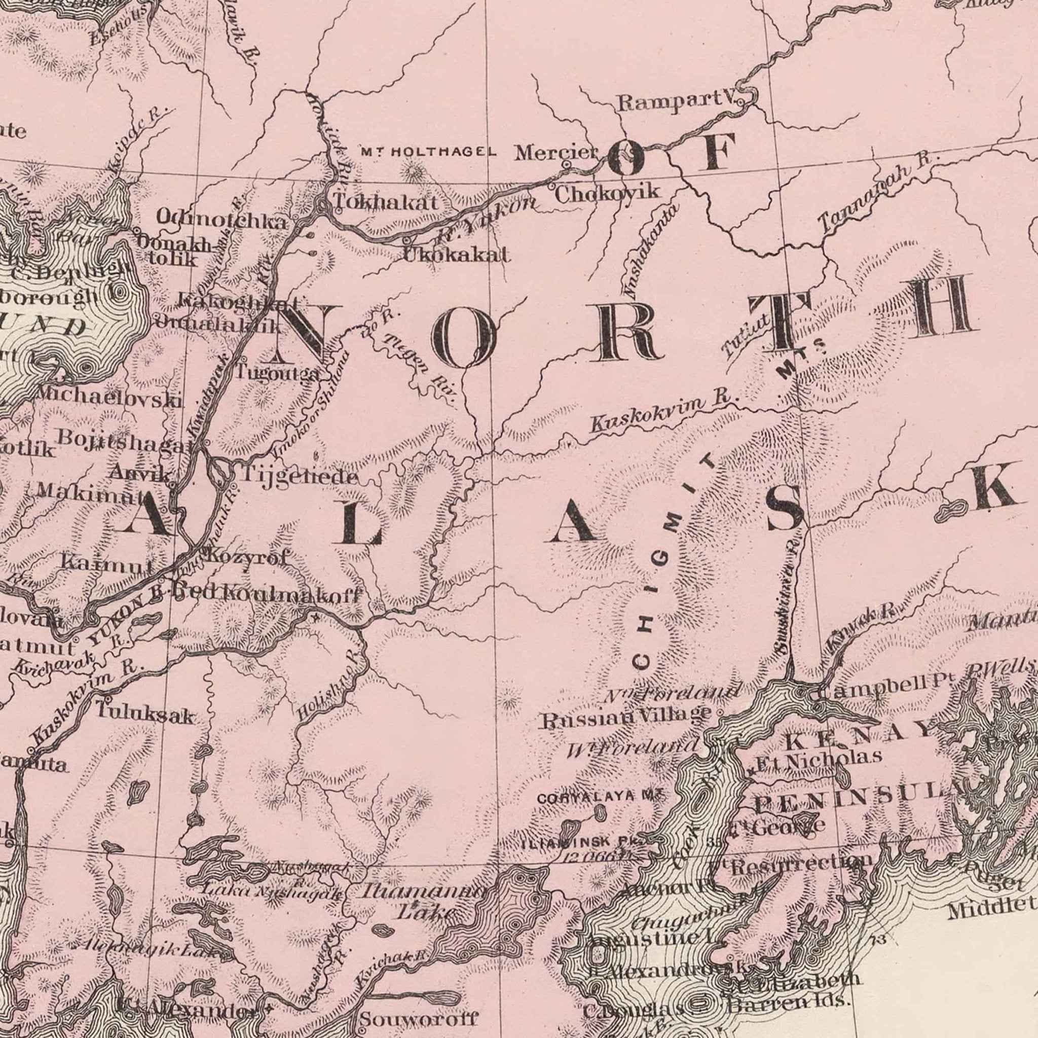 1886 Alaska Territory Map – Restored Vintage Wall Art by Colton