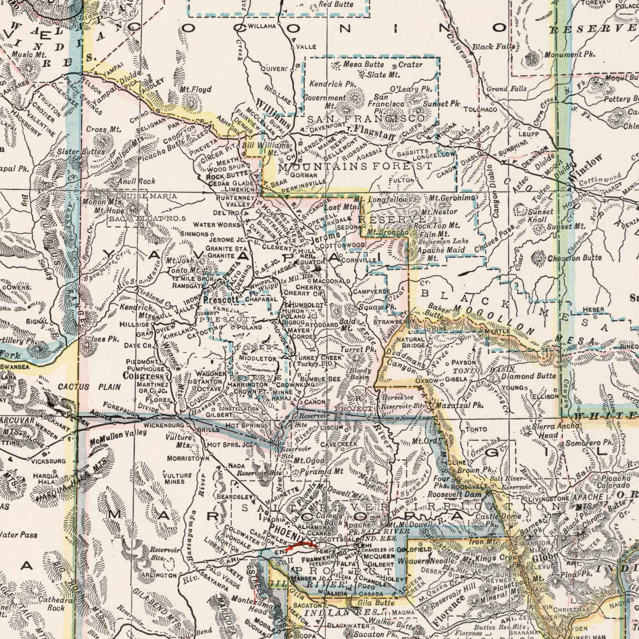 1920 Arizona State Map – Restored Vintage Wall Art by George F. Cram (Copy)