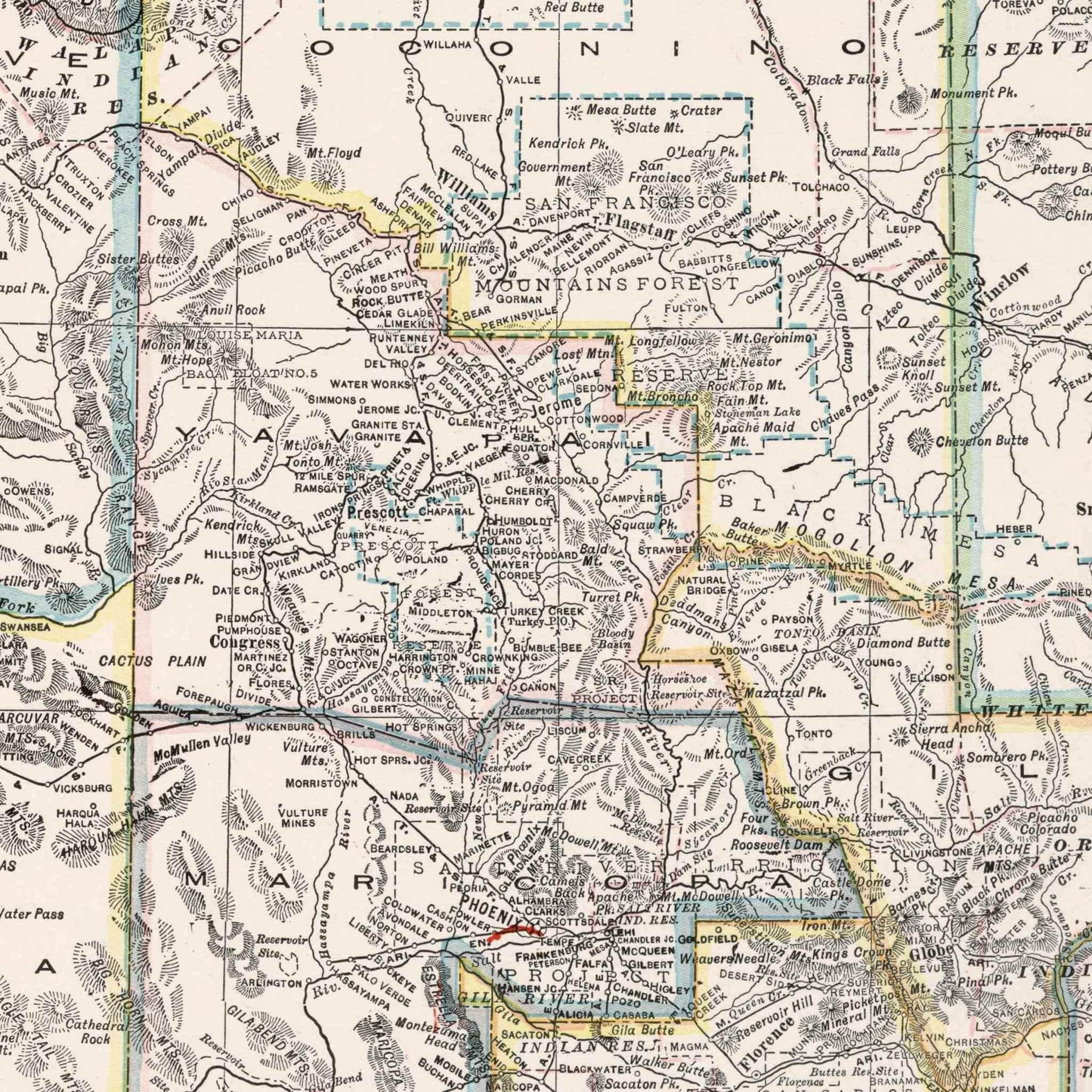 1920 Arizona State Map – Restored Vintage Wall Art by George F. Cram (Copy)
