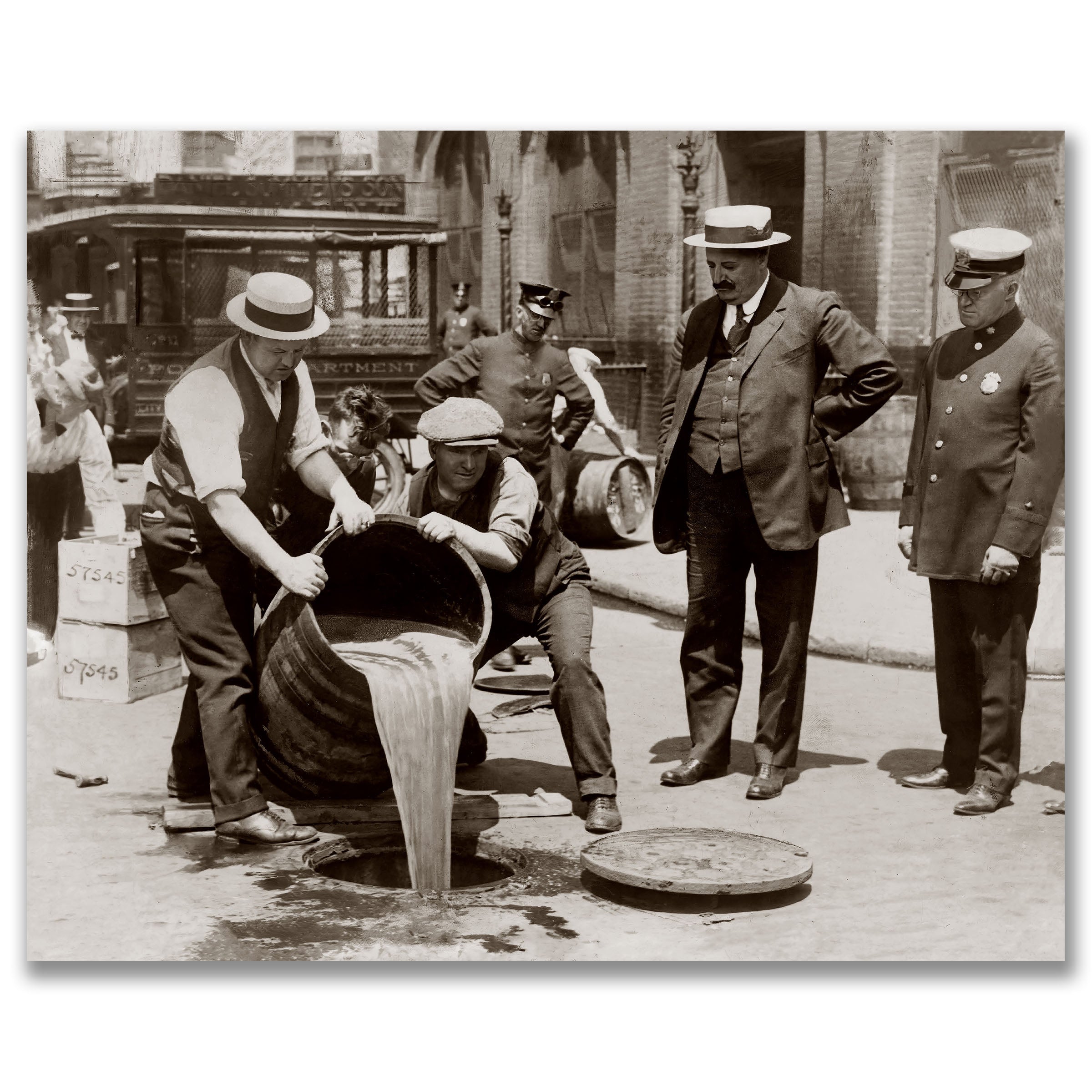 Prohibition Enforcement Raid - Historic Law Enforcement Photograph