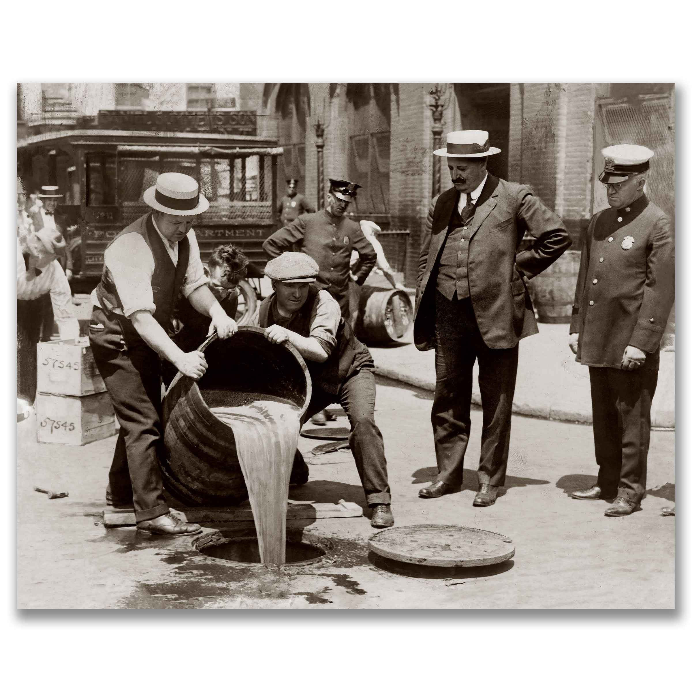 Prohibition Enforcement Photograph - Historic Law Enforcement Raid Image