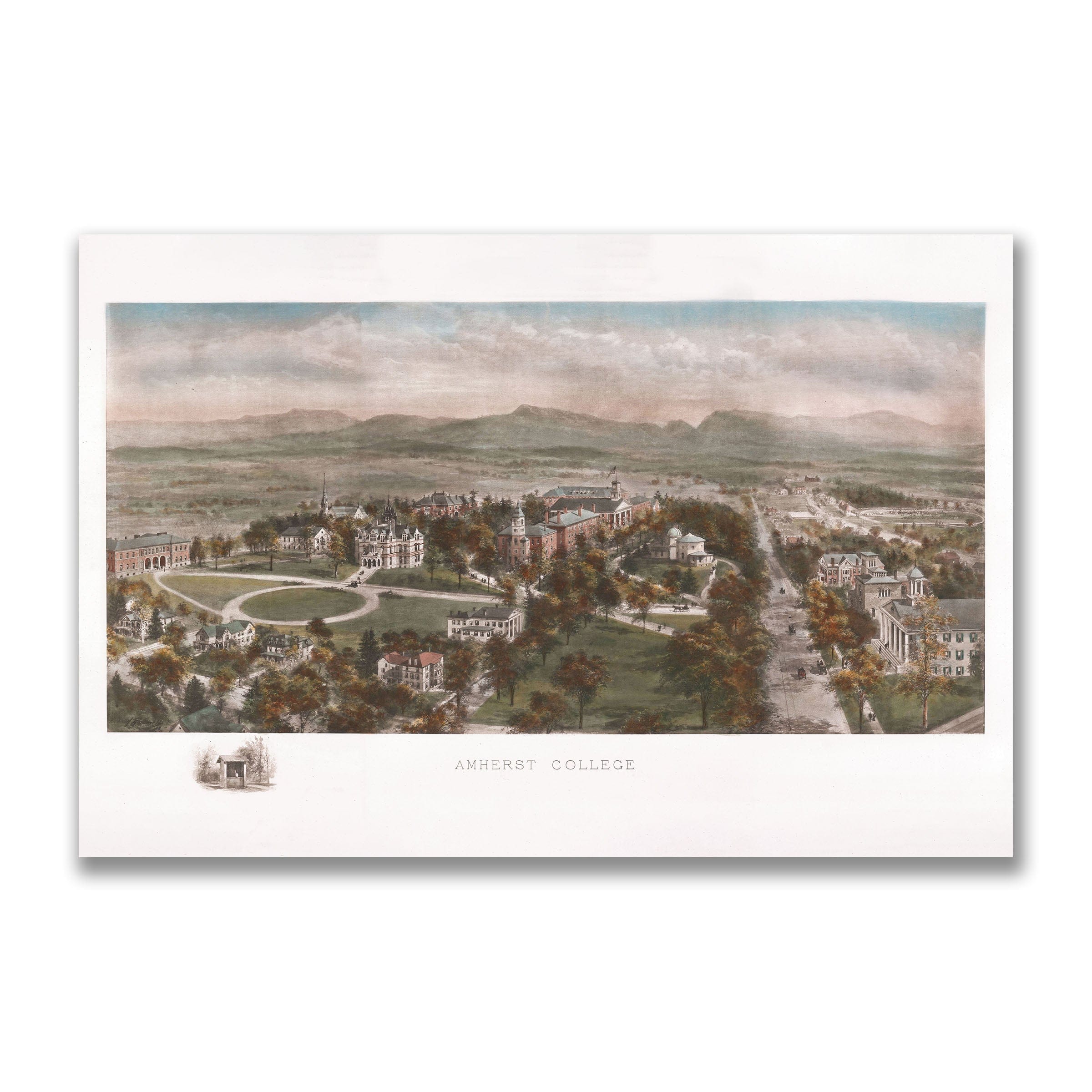 Amherst College, Amherst, Massachusetts Map 1915 - Archive Prints