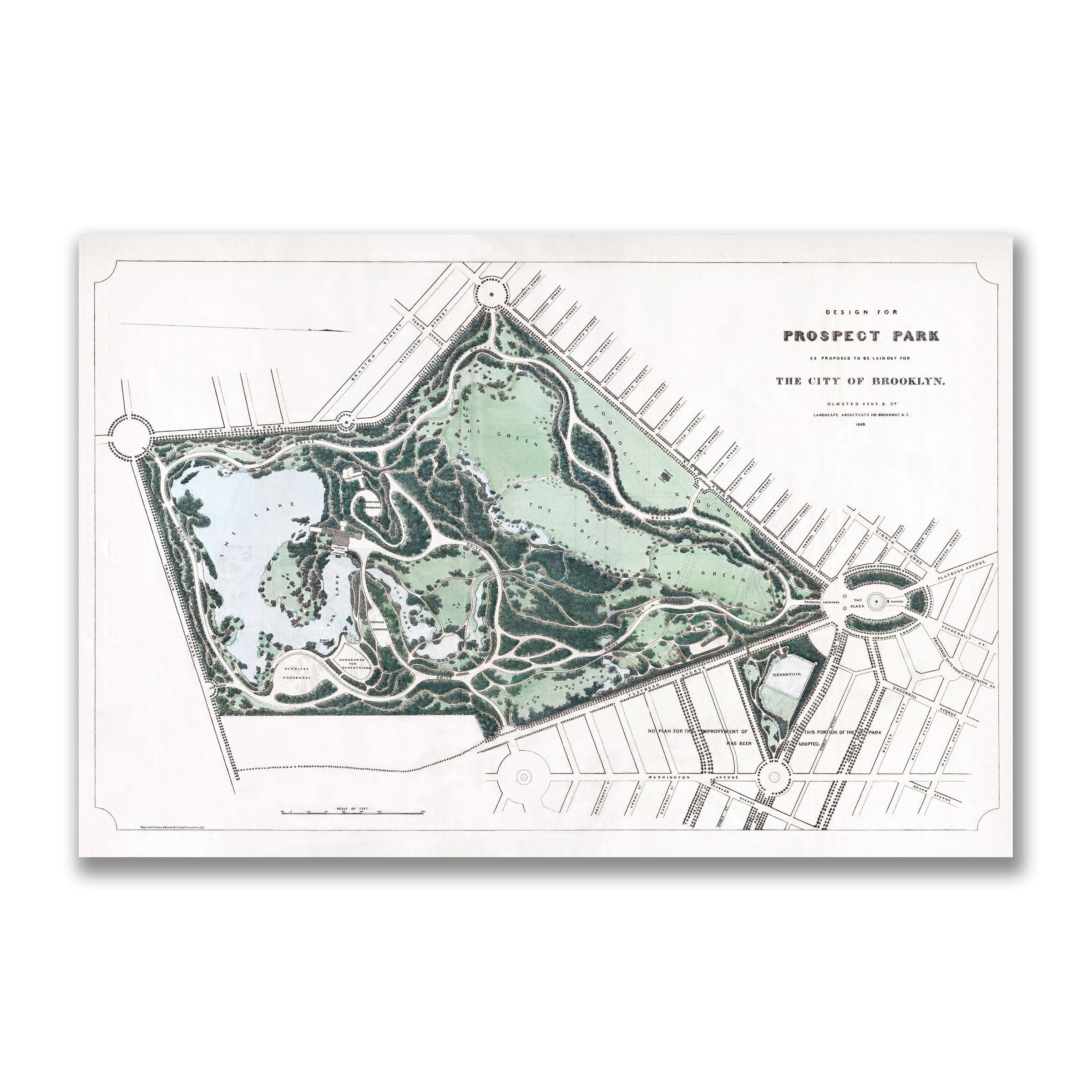 Prospect Park, Brooklyn Map - 1868 Olmsted & Vaux Design