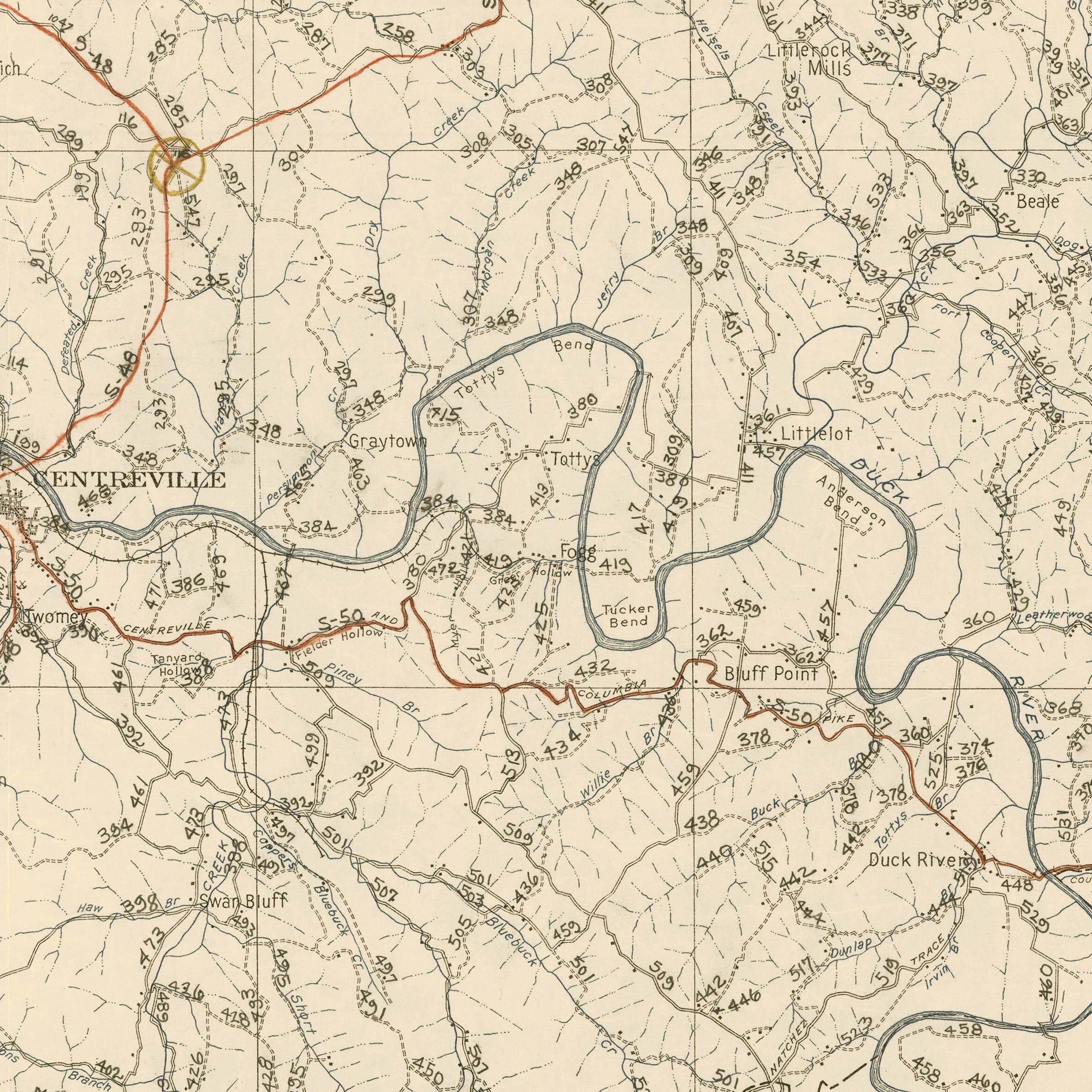 Hickman County, Tennessee Map 1926 - Archive Prints