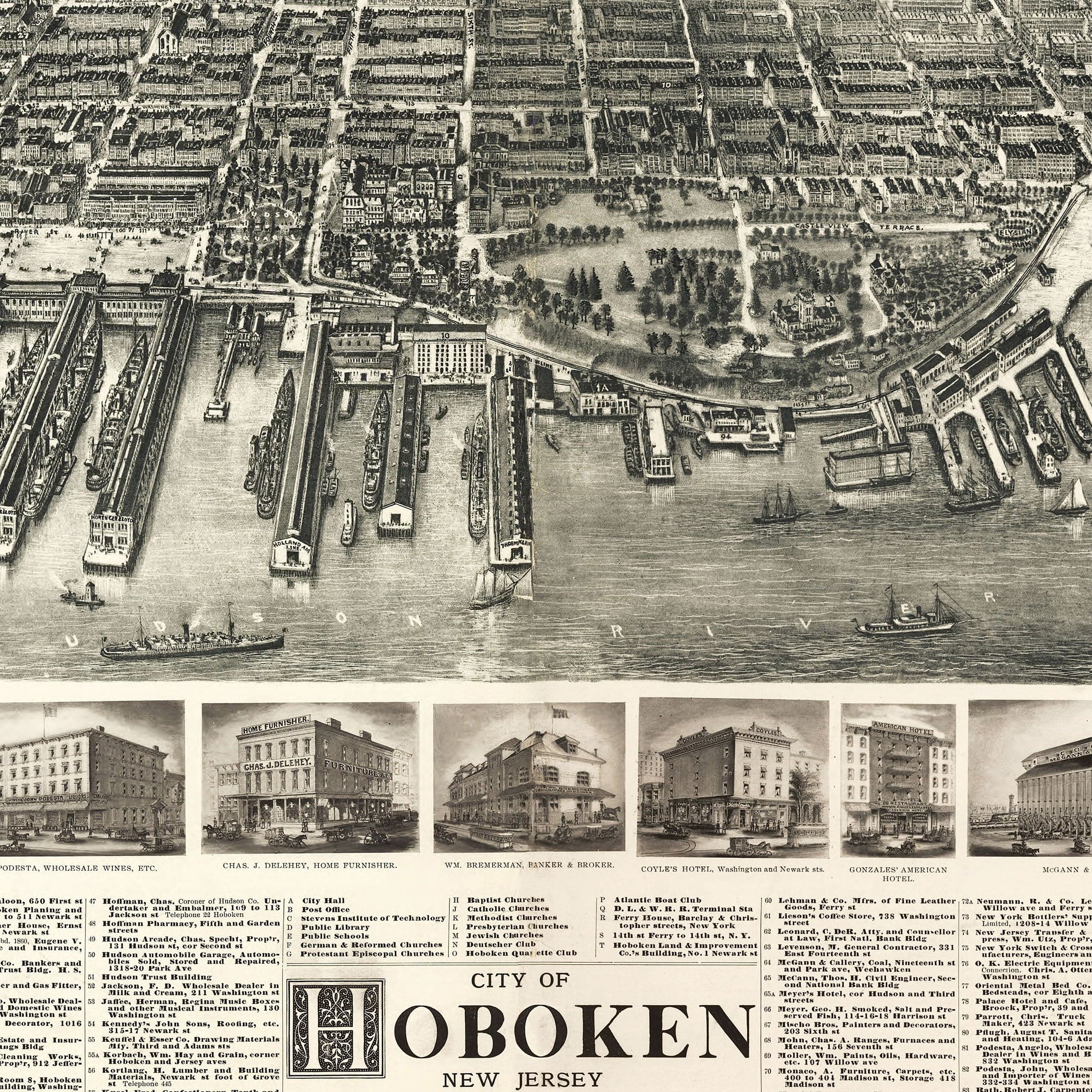 Hoboken, New Jersey Map 1904