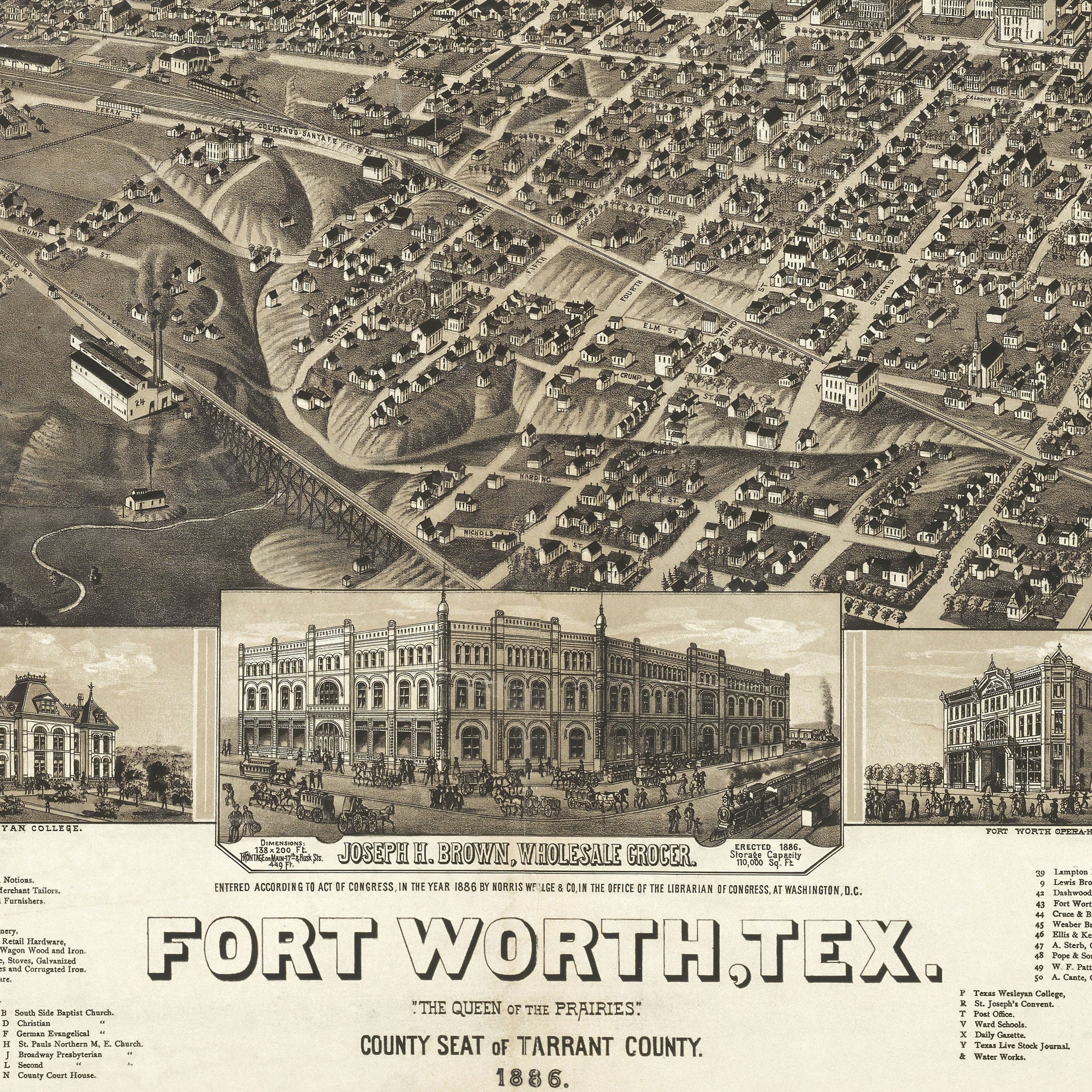 Fort Worth 1886 Décor - Queen of the Prairies Home Accent - Archive Prints