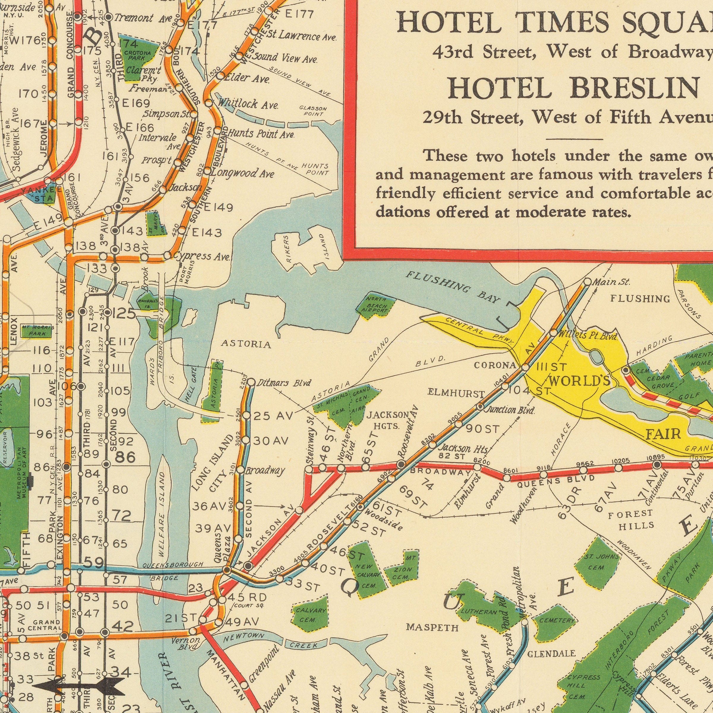 Rapid Transit Vintage Map of Greater New York 1939 - Subway Map