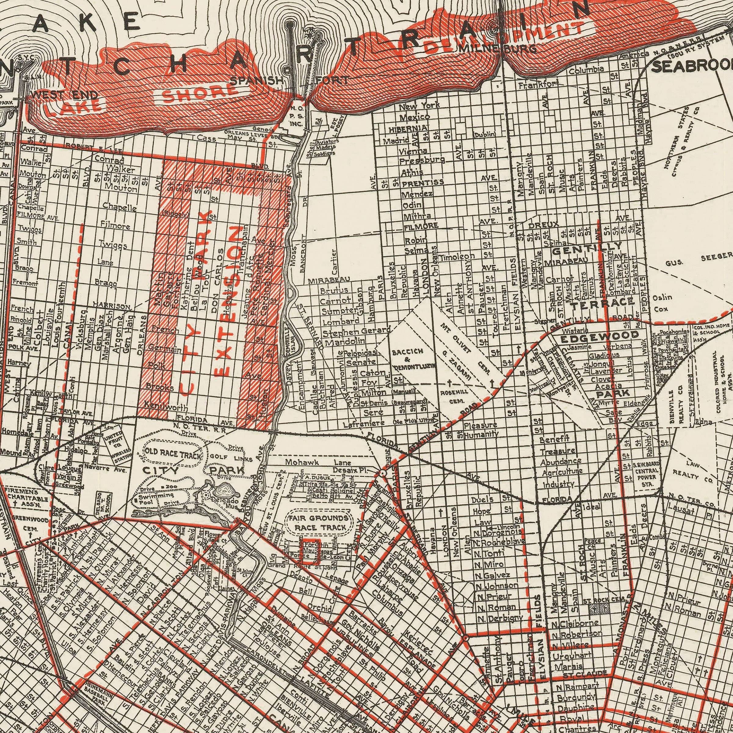 New Orleans Map 1935 - Archive Prints