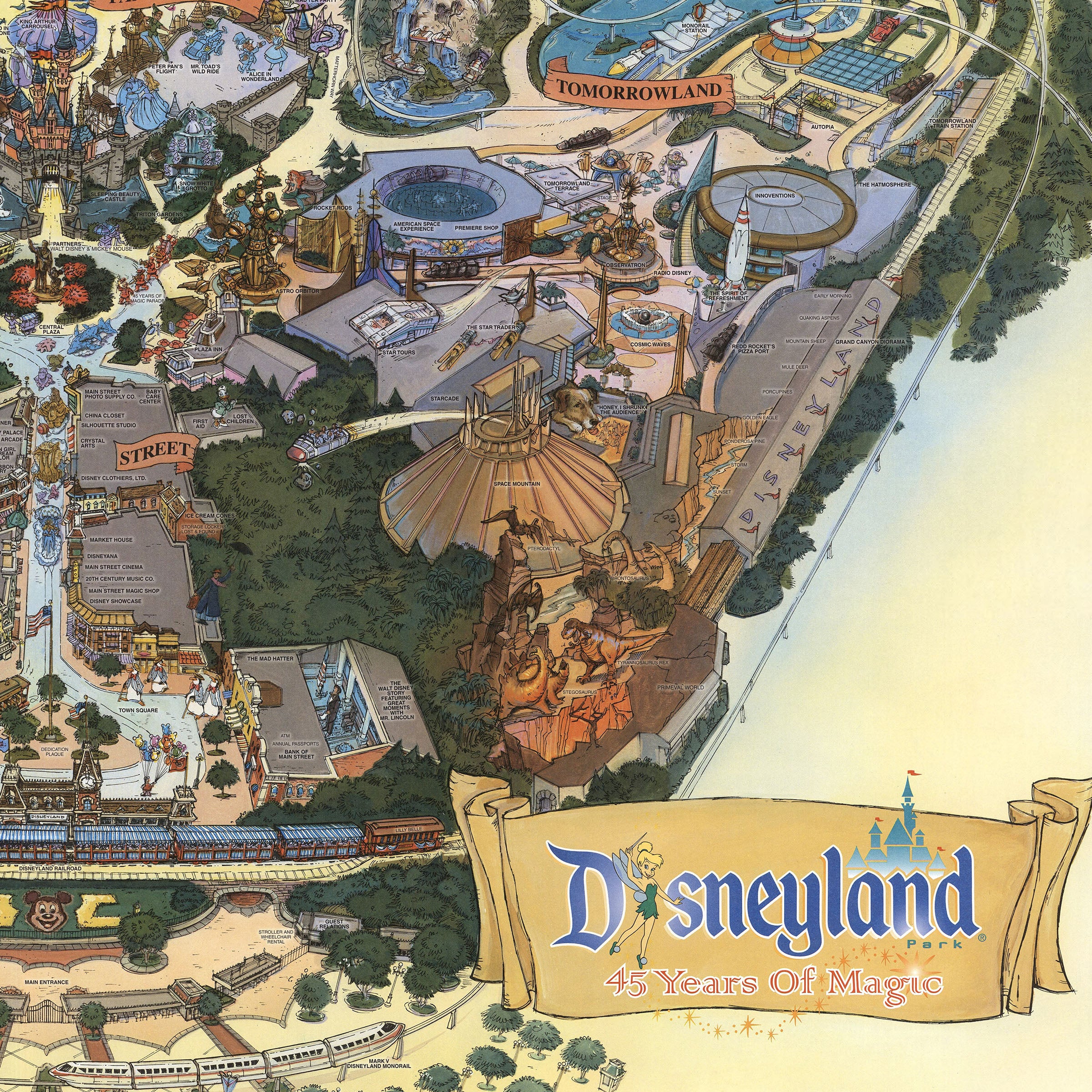 Disneyland Map 1999 - Vintage Park Guide 45th Anniversary Edition