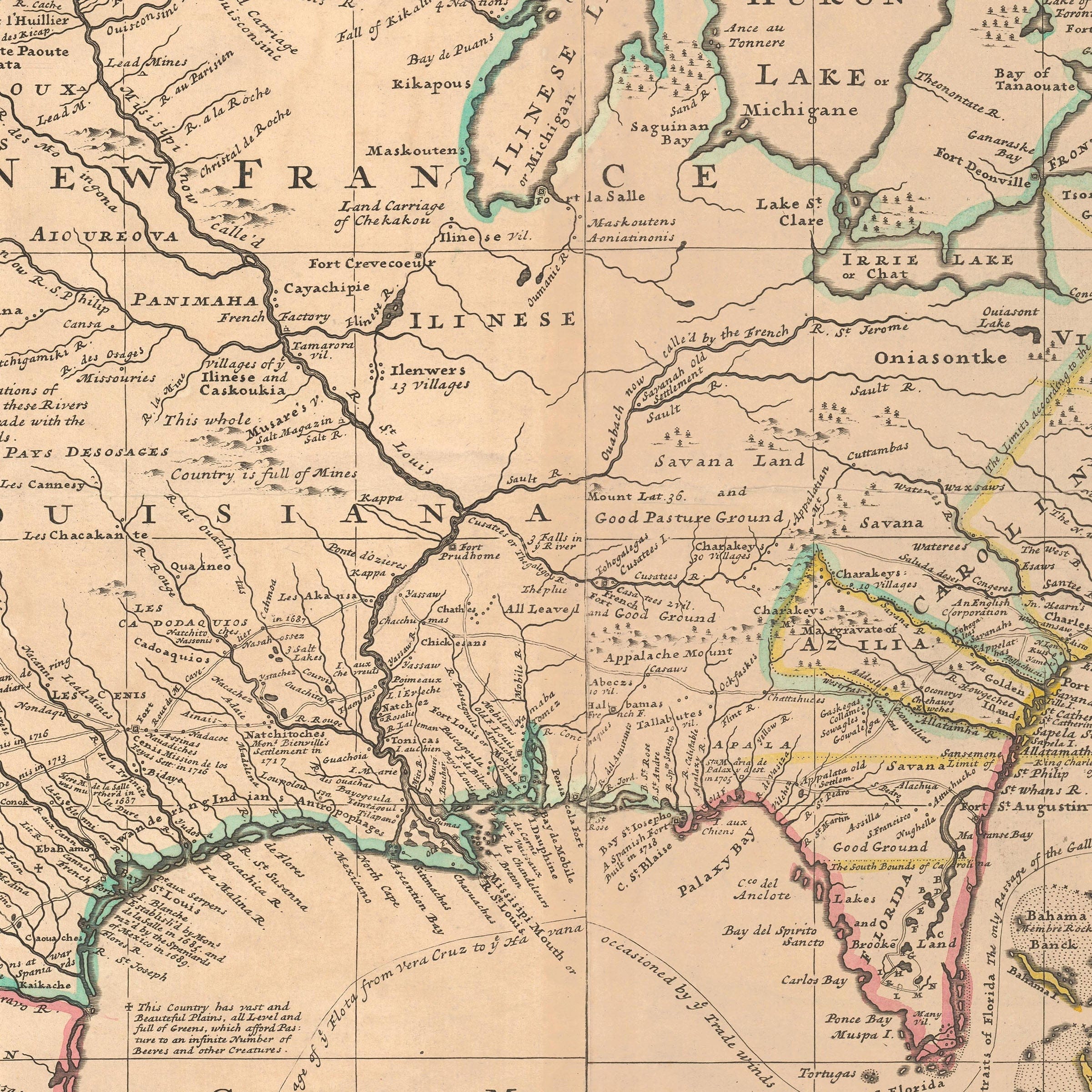 Vintage North America Map 1720 - Archive Prints