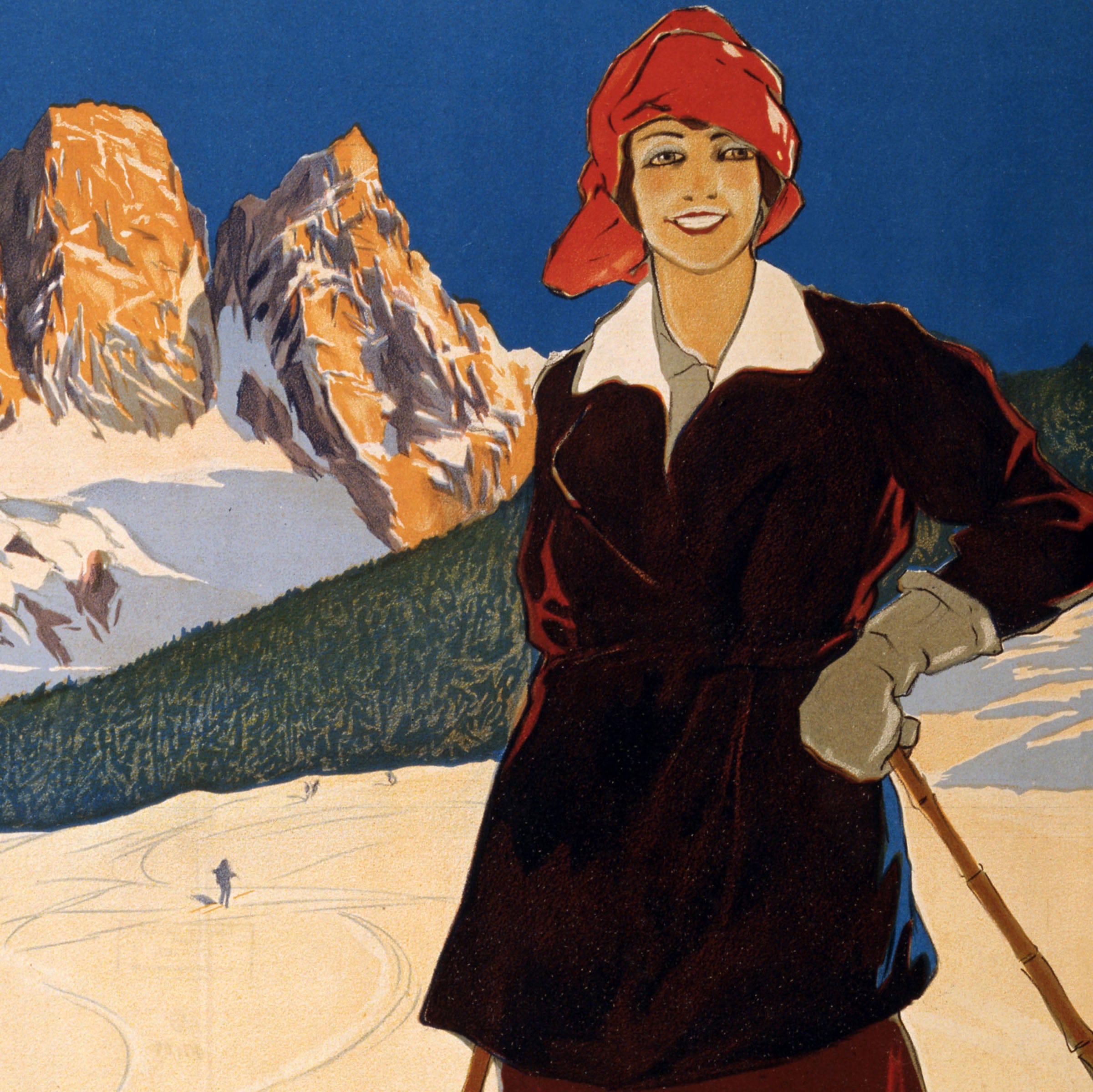 Cortina d'Ampezzo Ski Poster c.1920 - Archive Prints