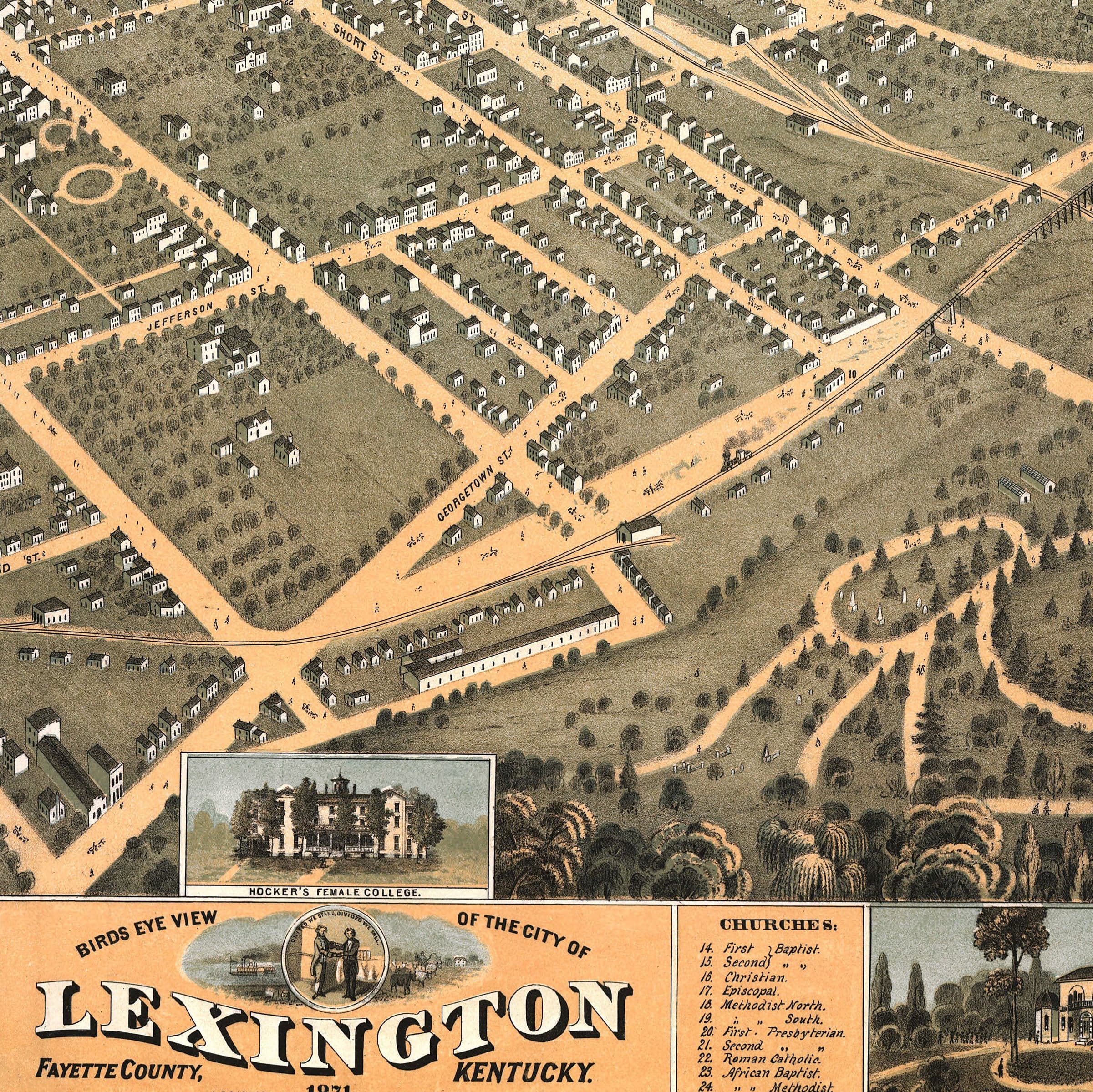 Lexington, Fayette County, KY Map 1871