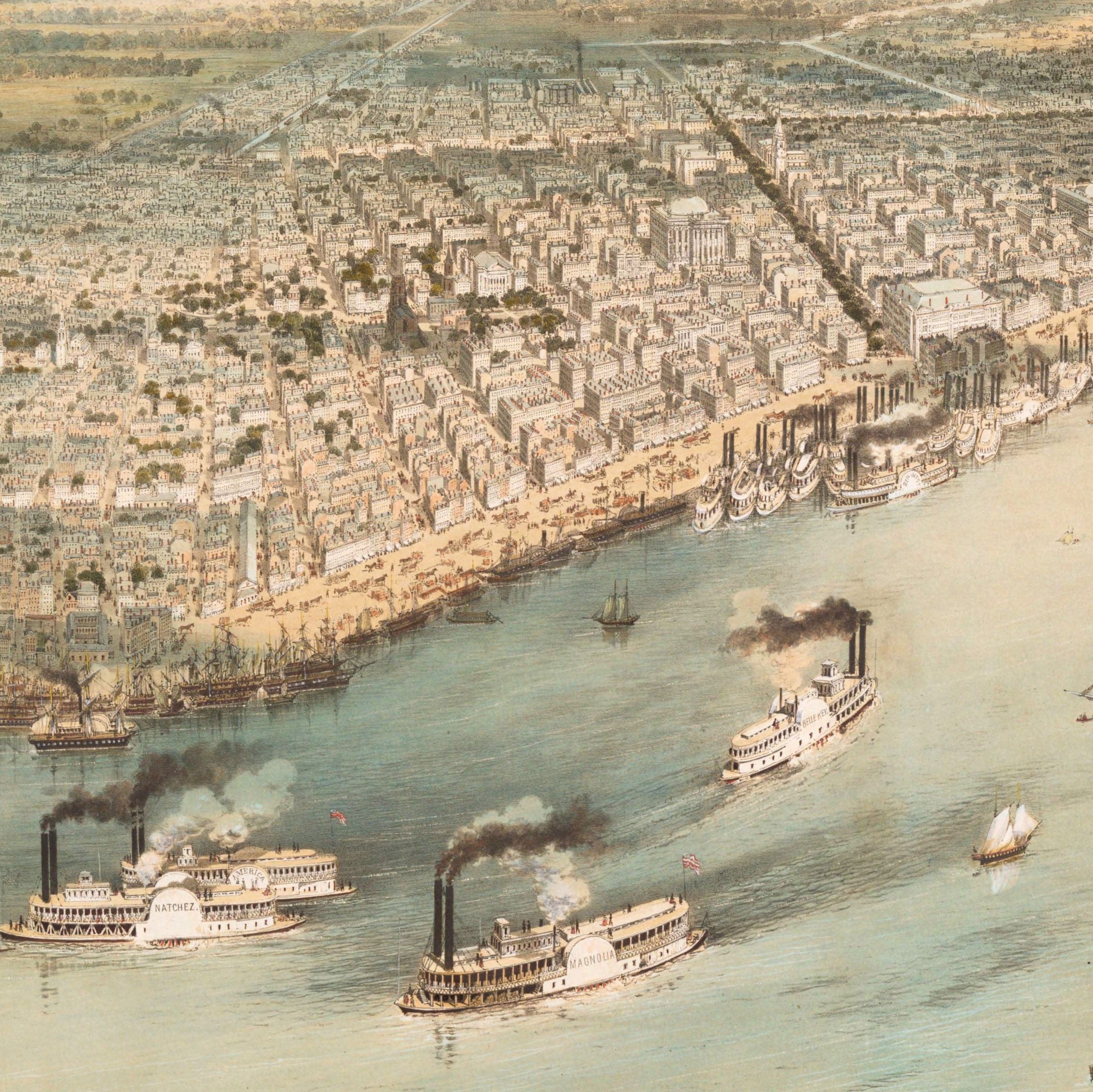 New Orleans Map 1851 - Archive Prints