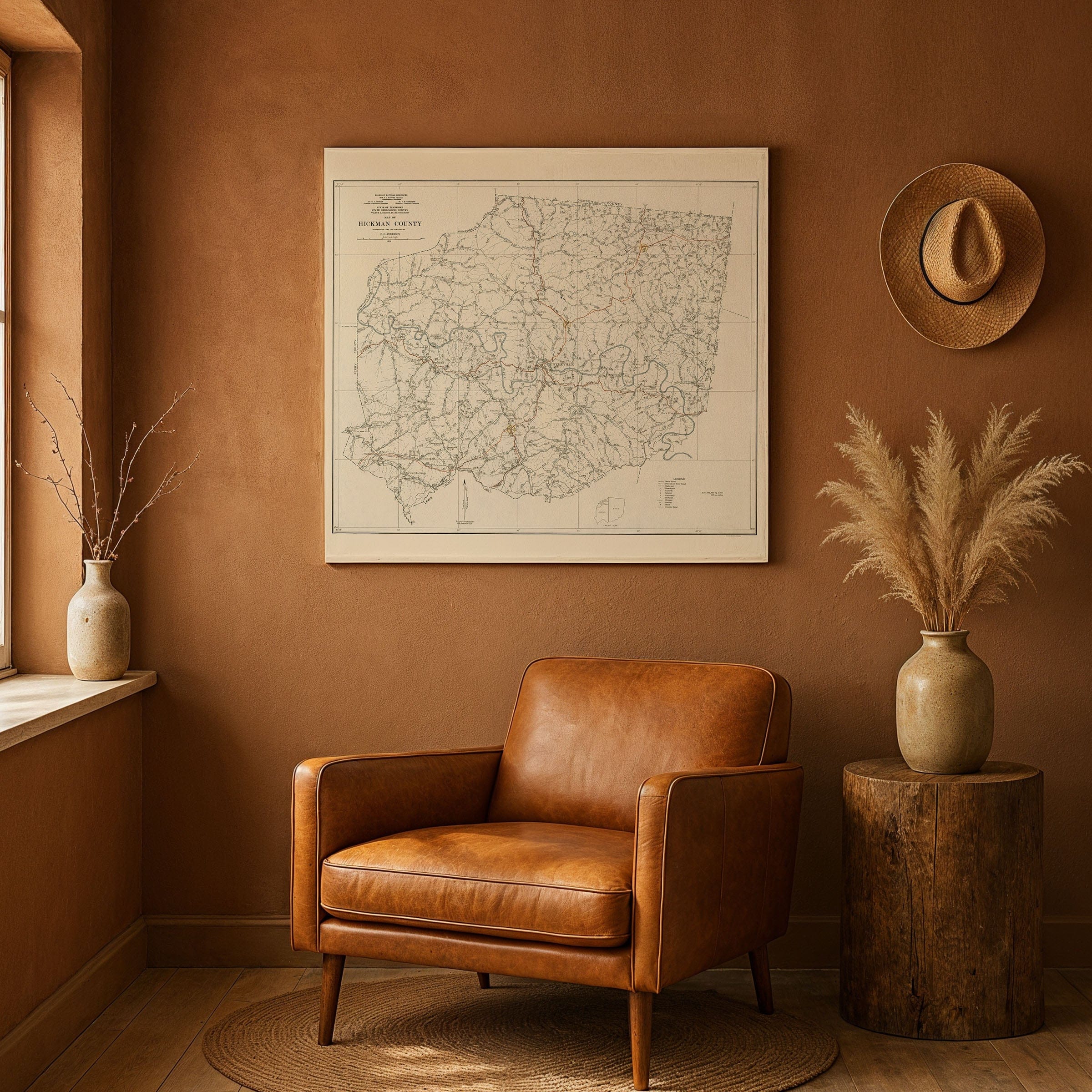 Hickman County, Tennessee Map 1926 - Archive Prints