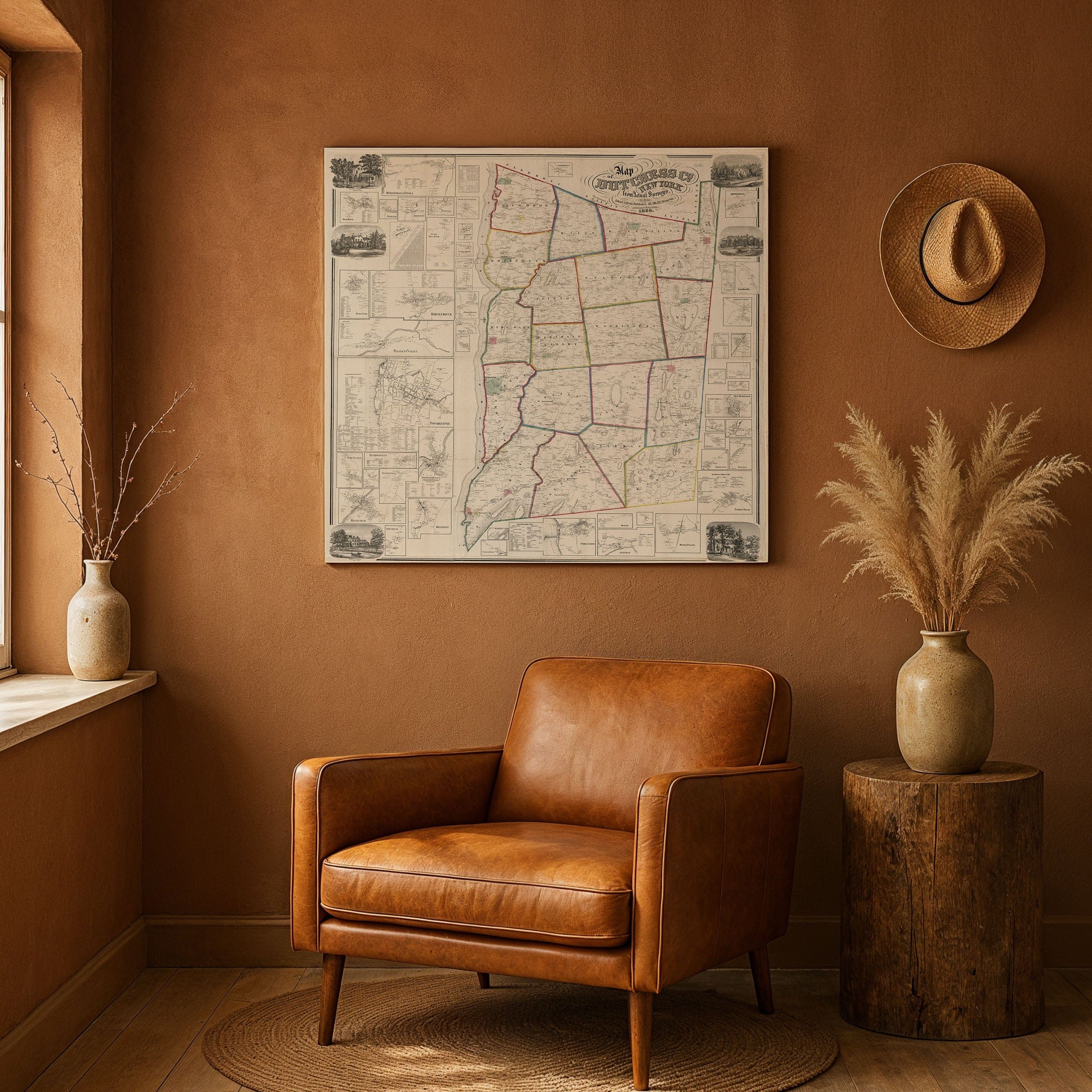 Dutchess County, New York Map 1858 - Archive Prints