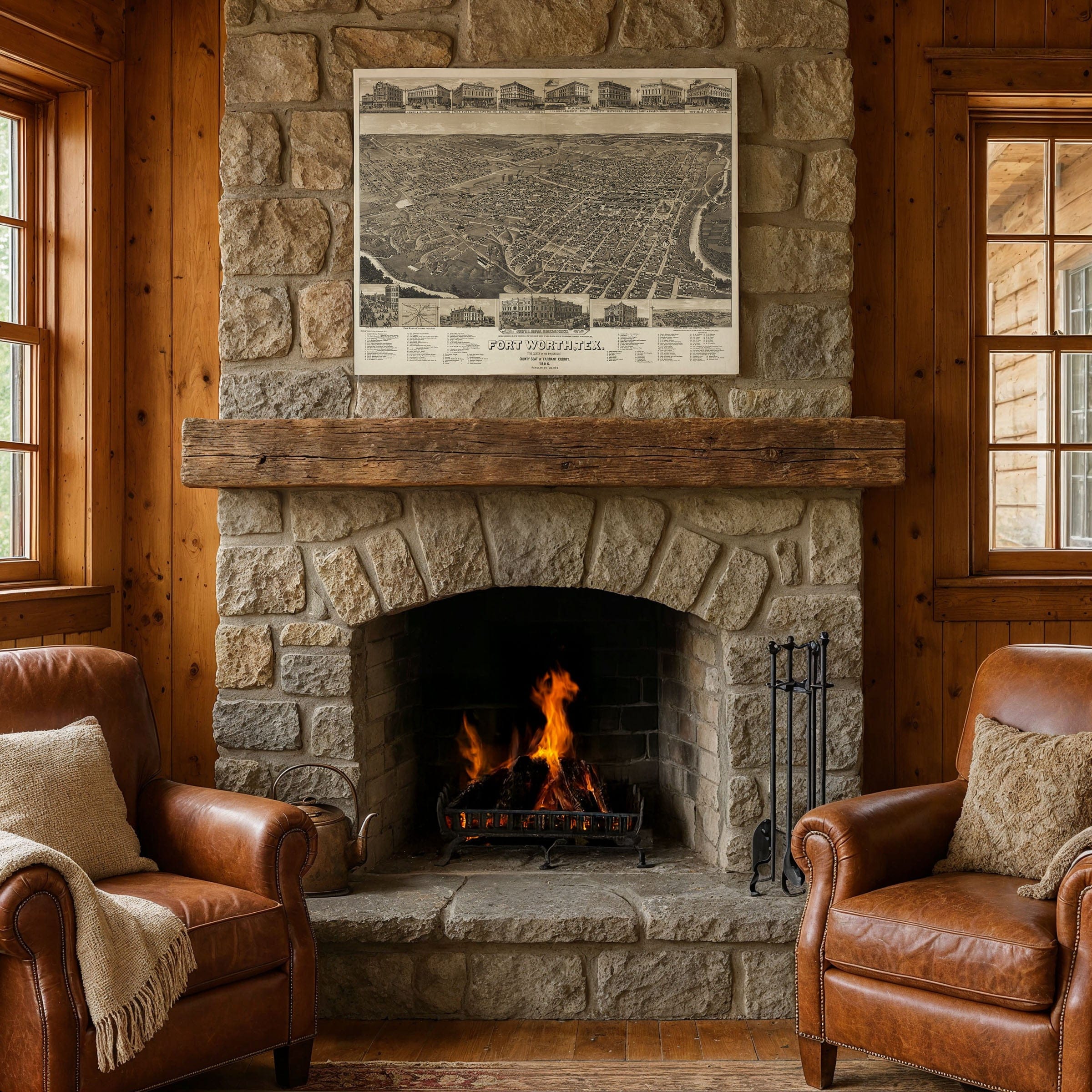 Fort Worth 1886 Décor - Queen of the Prairies Home Accent - Archive Prints