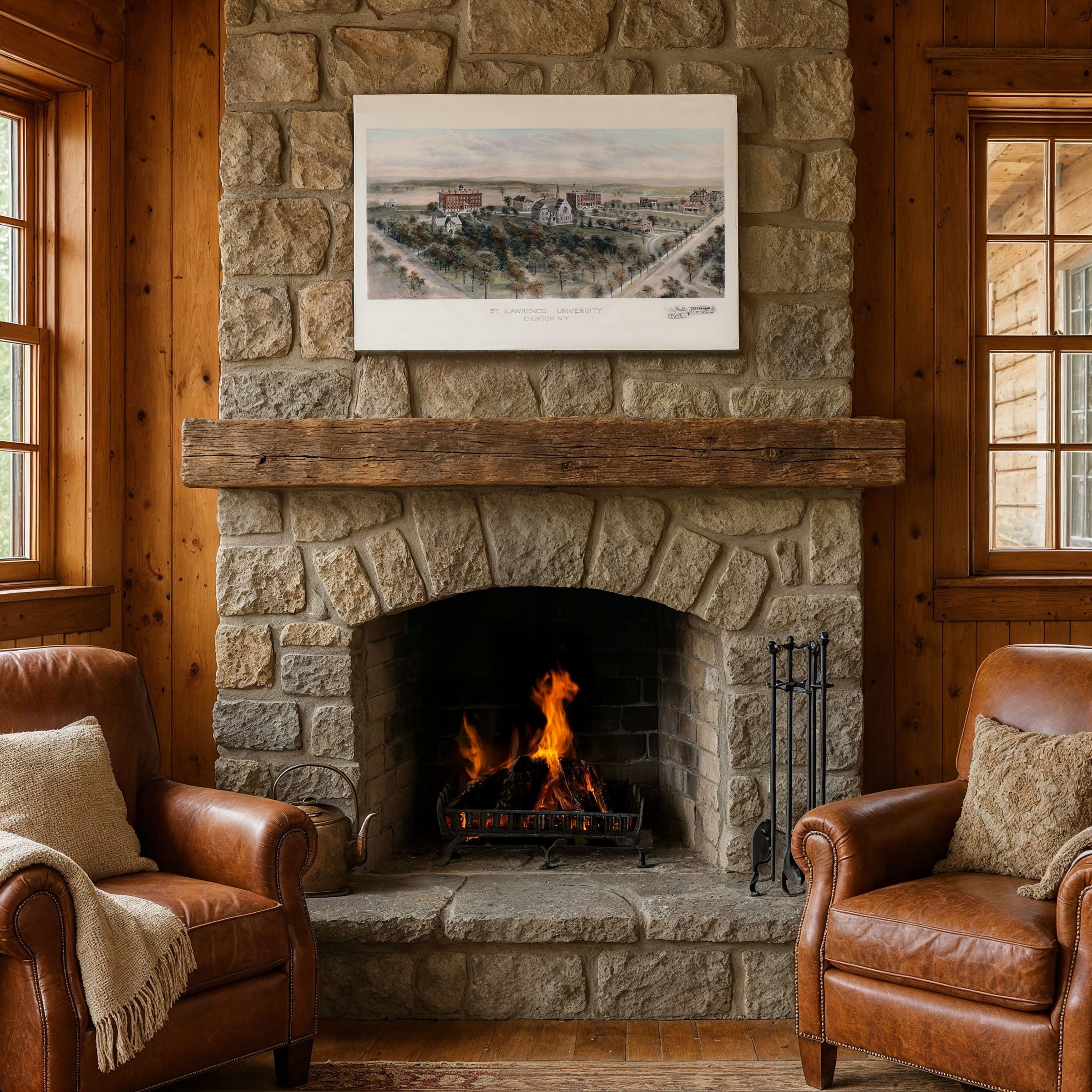 St. Lawrence University, New York Map 1909 - Campus Bird's Eye View