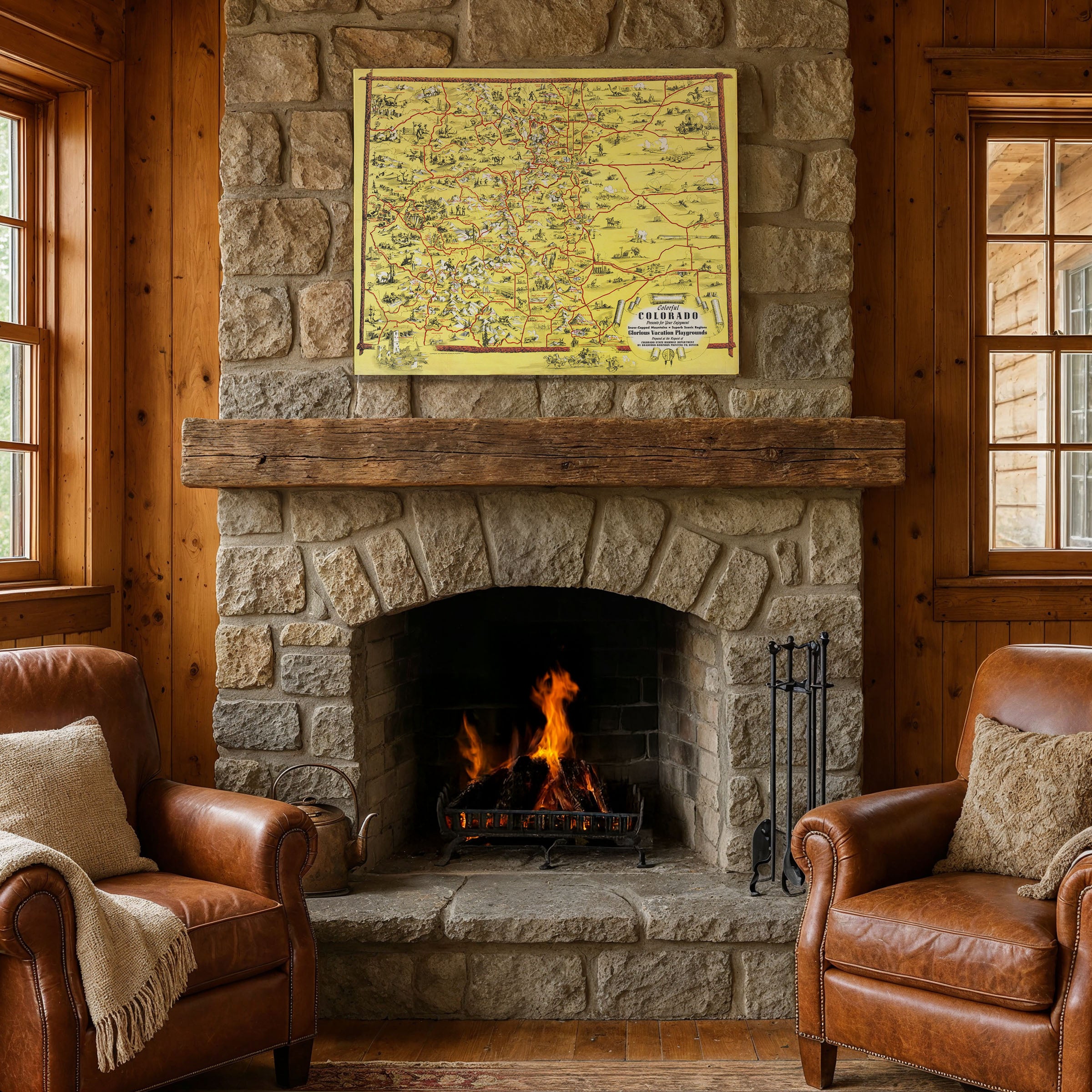 Colorful Colorado (1940) - Vintage Pictorial Map Lithograph