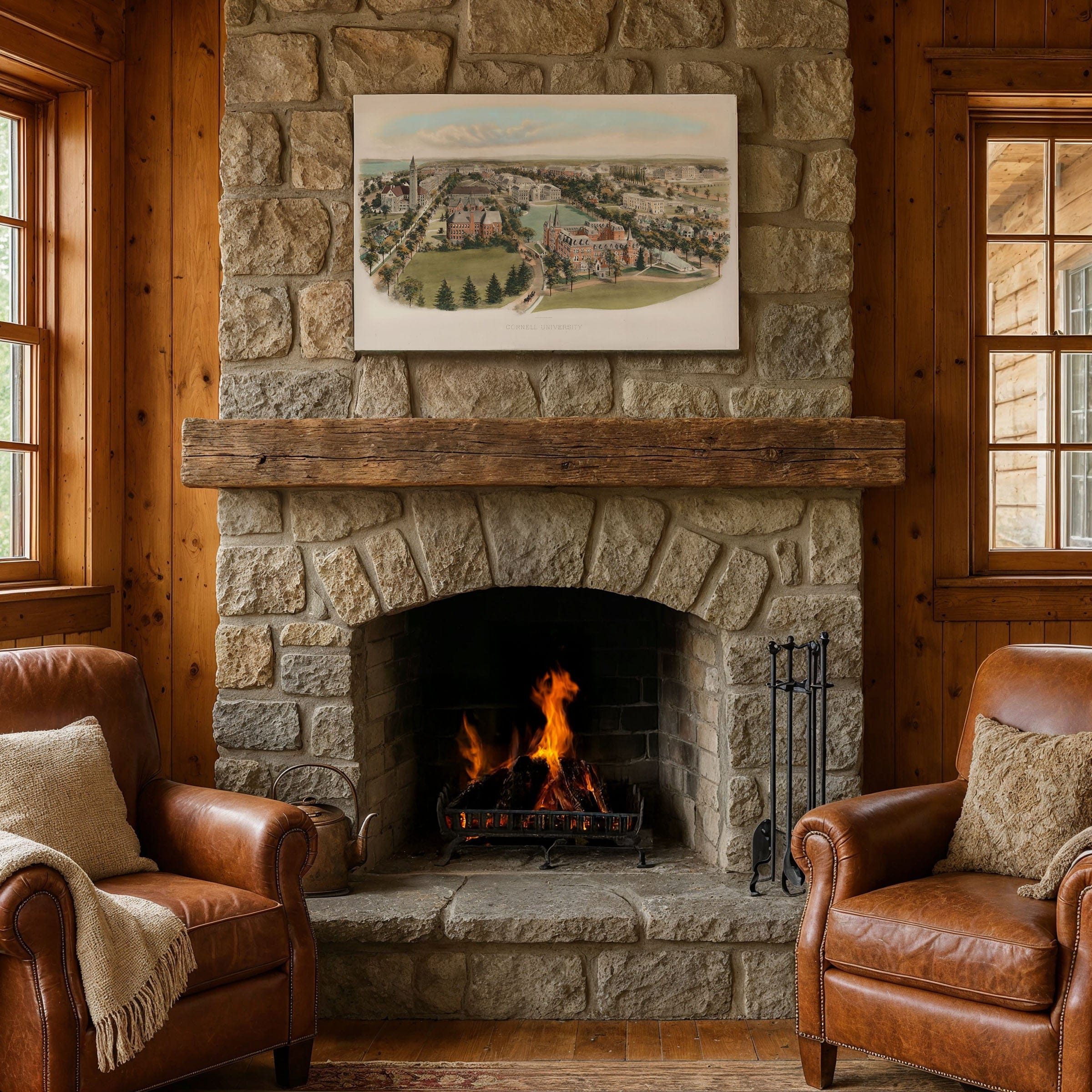 Cornell University Map - 1906 Campus Panoramic View - Archive Prints