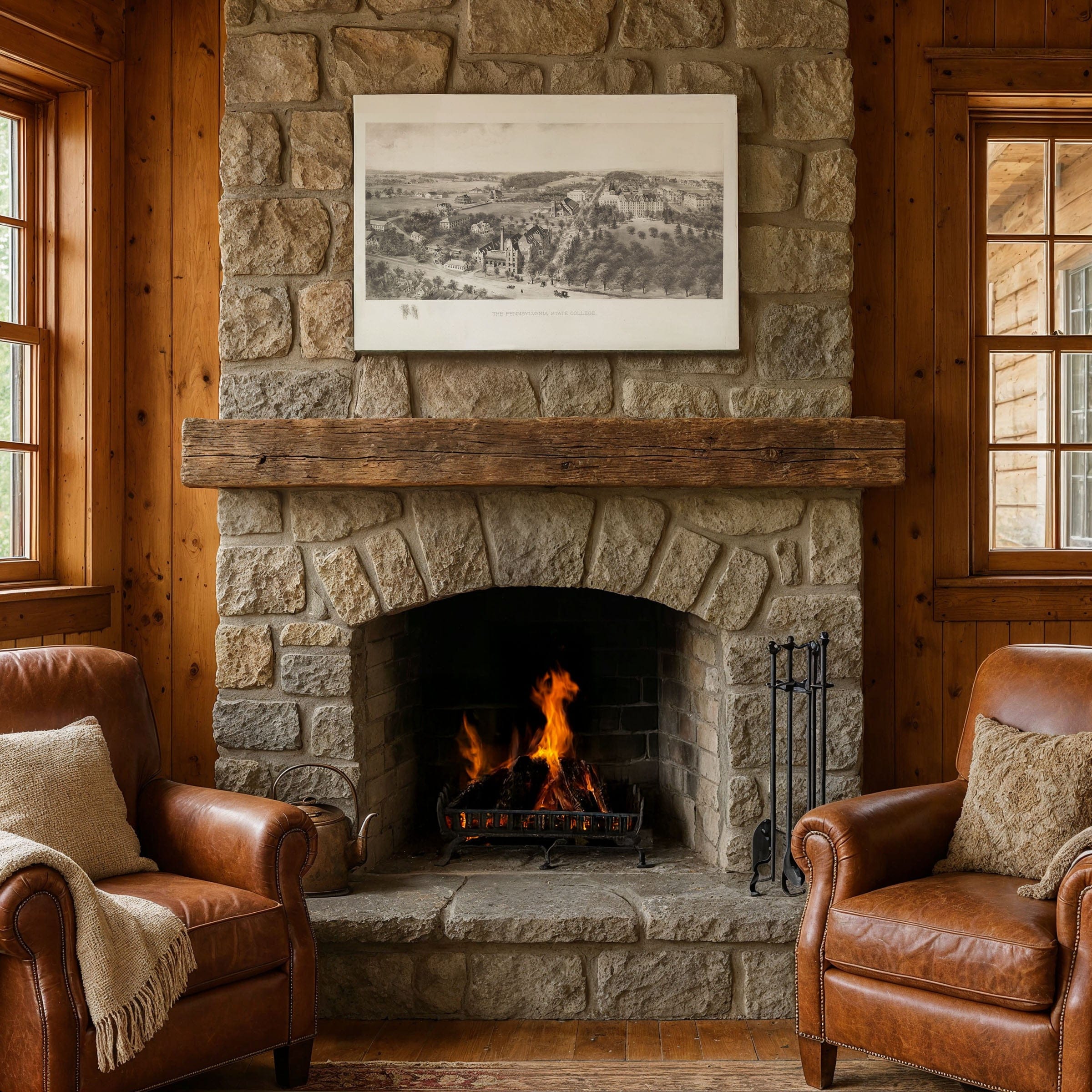 Pennsylvania State College Vintage Map 1910 - Campus Bird's Eye View