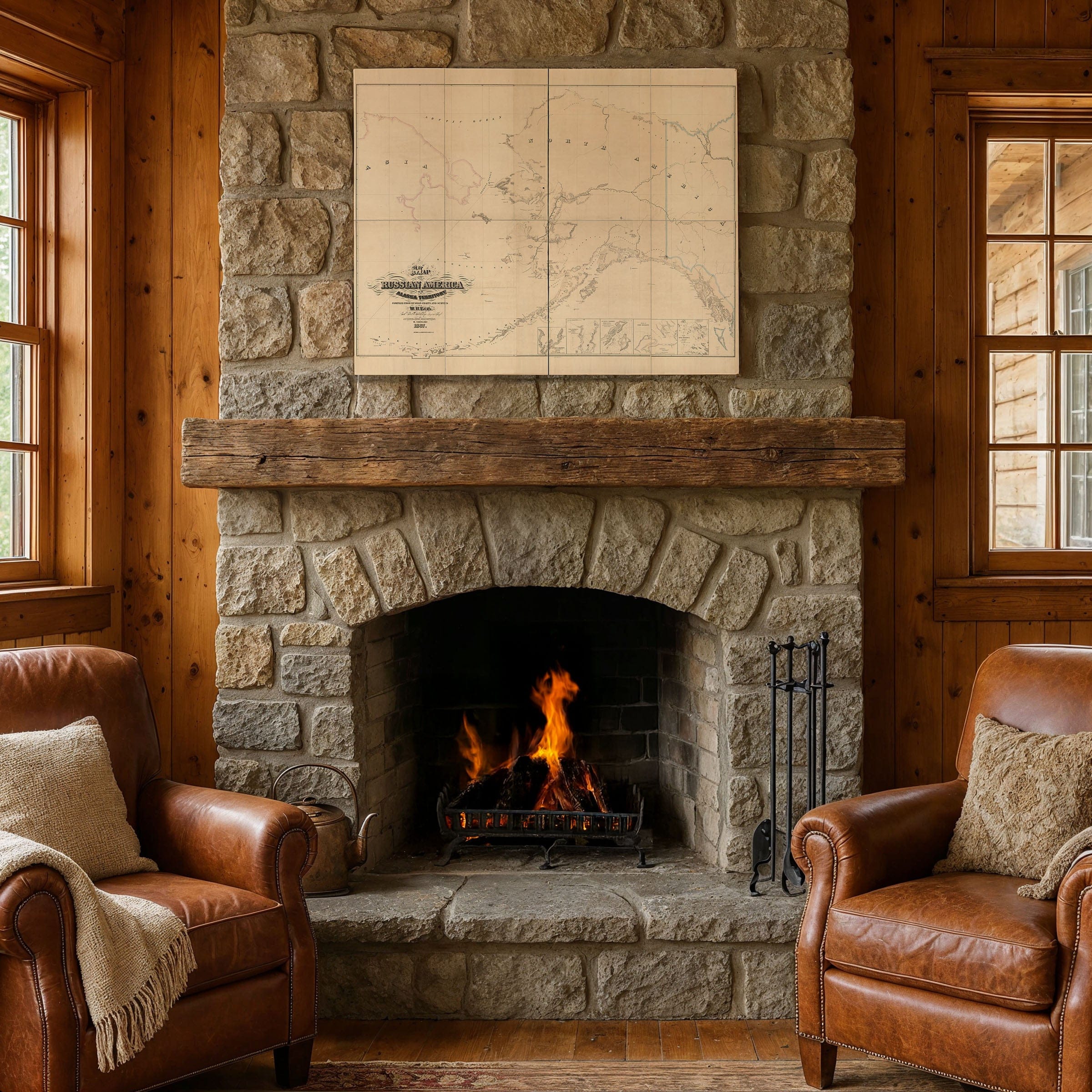 Vintage Alaska Map - 1867 Russian America Territory Map - Archive Prints