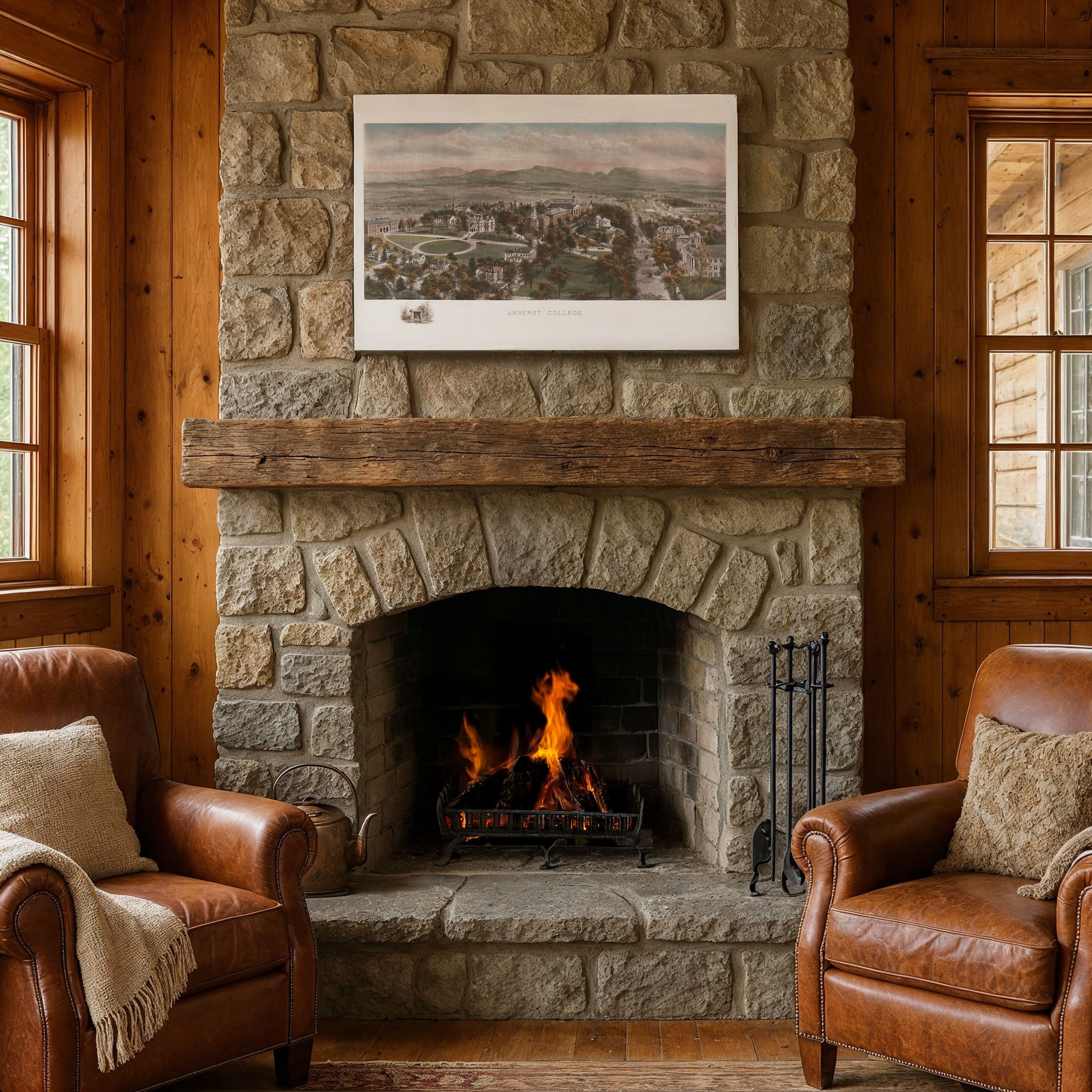 Amherst College, Amherst, Massachusetts Map 1915 - Archive Prints