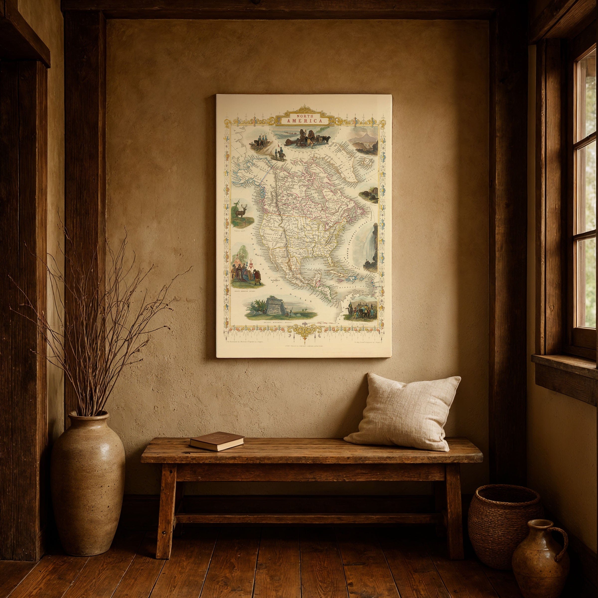 North America Map 1851 - Archive Prints