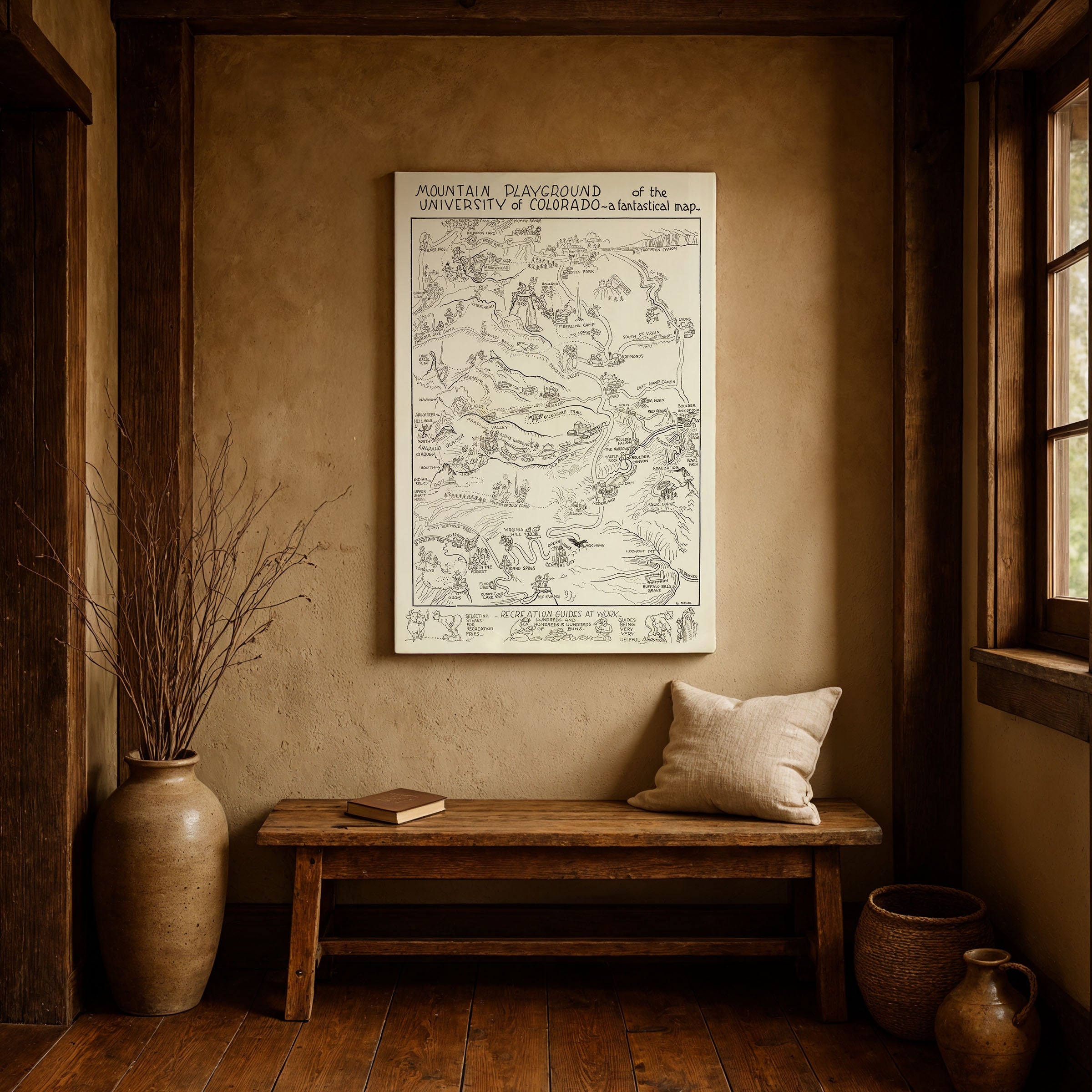 Mountain Playground of the University of Colorado 1940 - Fantastical Map