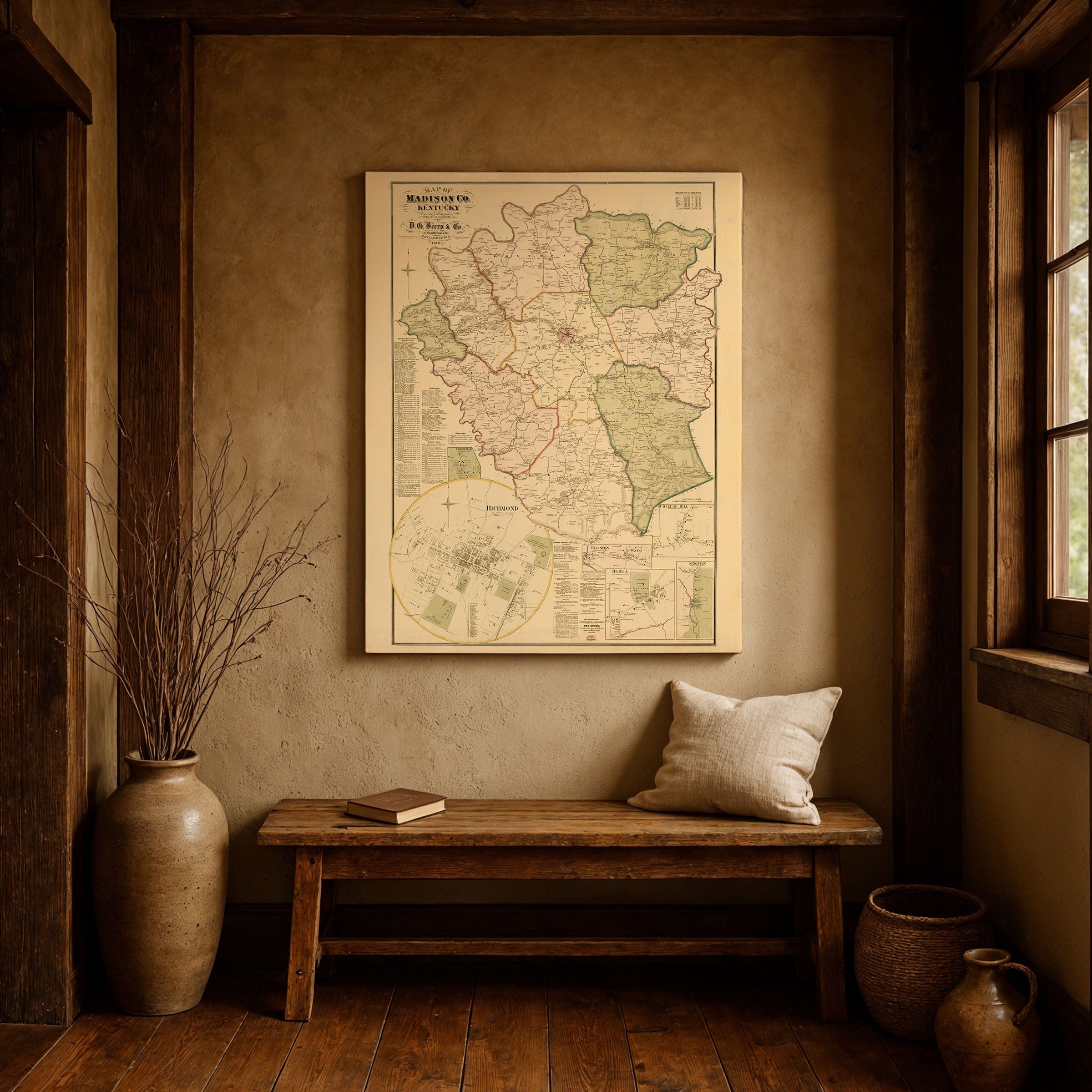 Madison County, Kentucky Map - 1876 Historic County Map