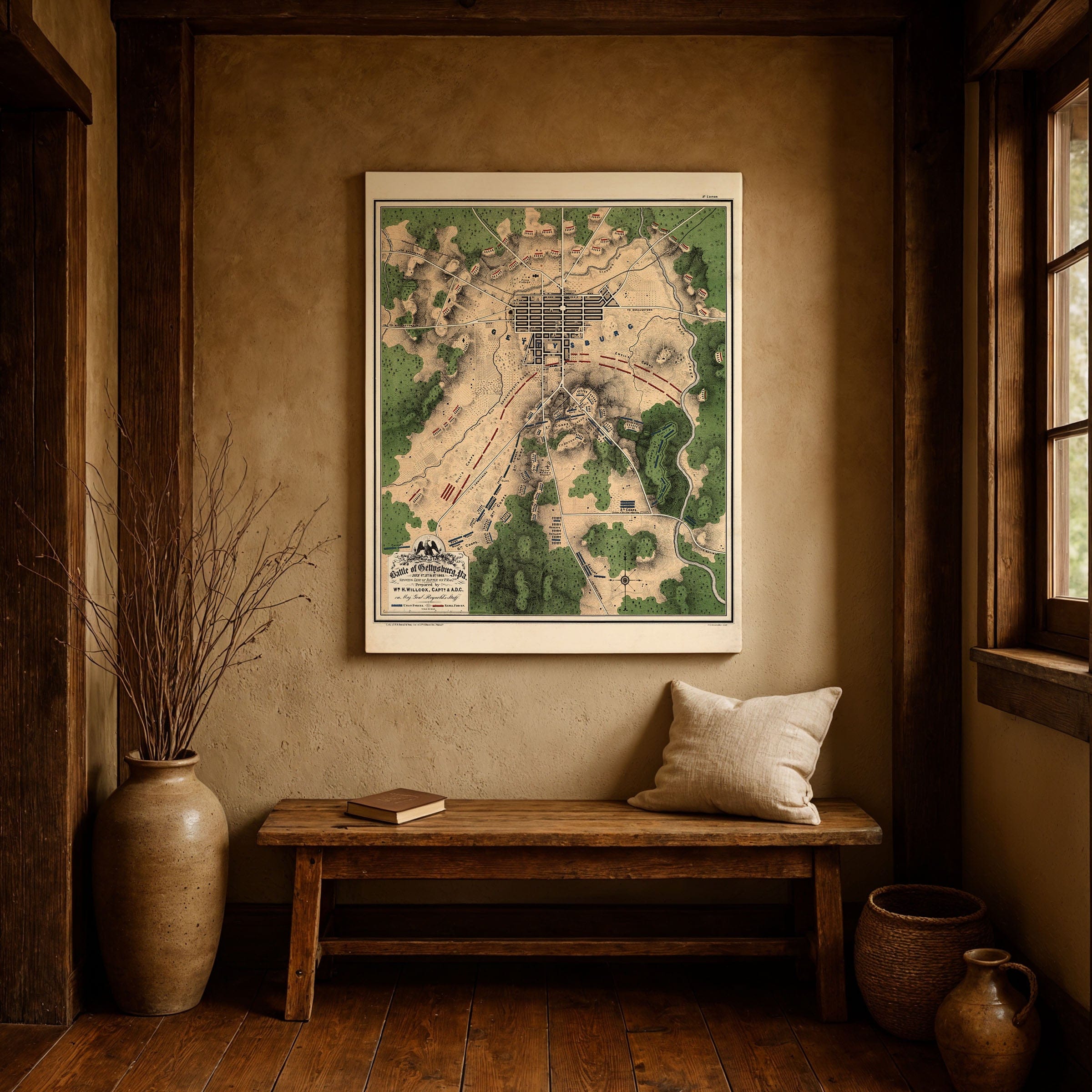 Map of the Battle of Gettysburg 1863 - Archive Prints