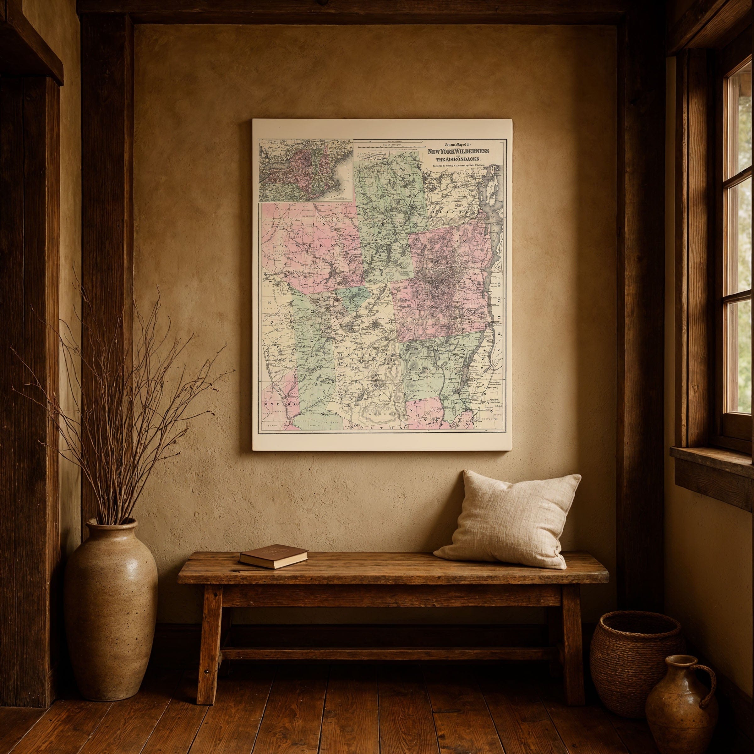 New York Wilderness & the Adirondacks Map 1869 - Archive Prints