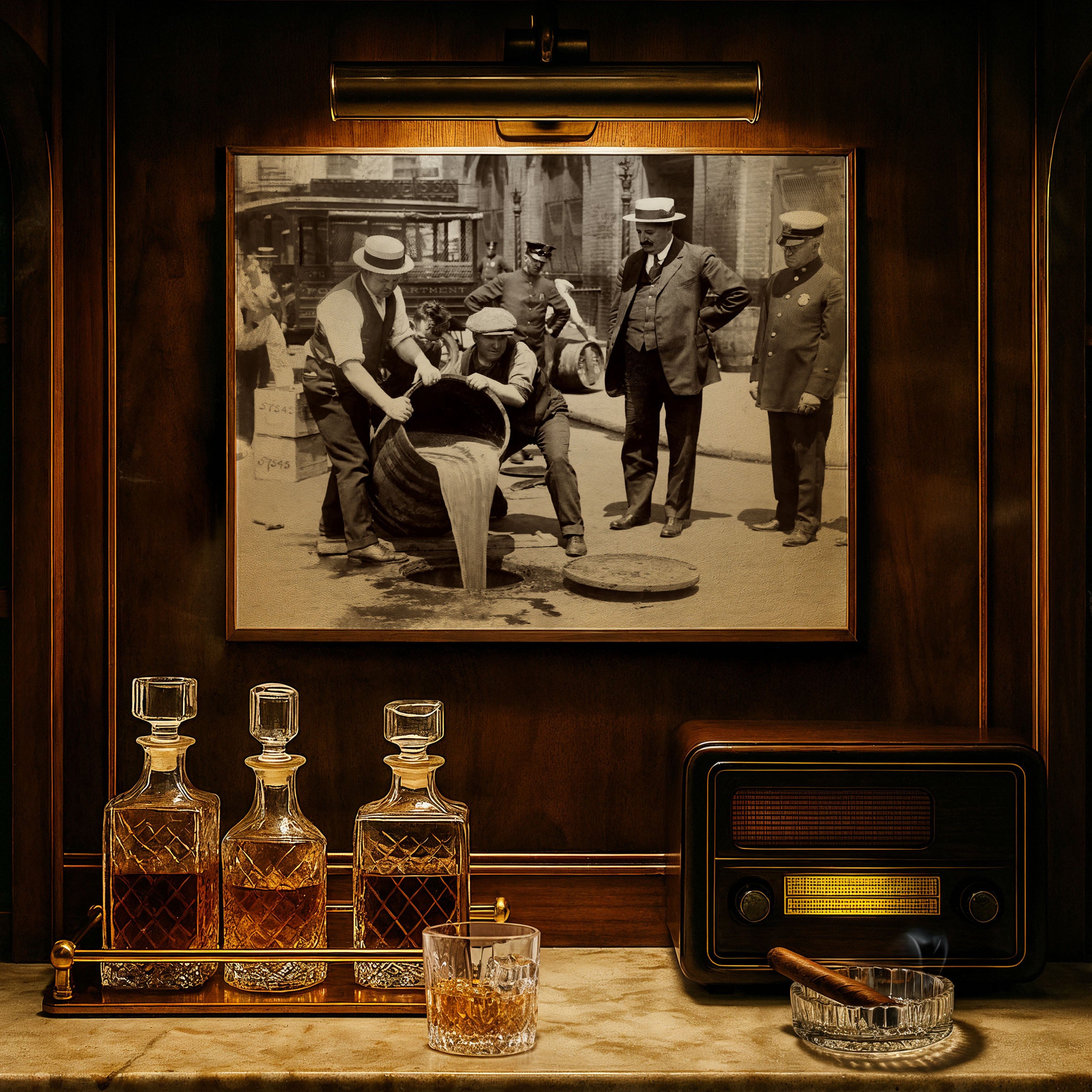 Prohibition Enforcement Raid - Historic Law Enforcement Photograph