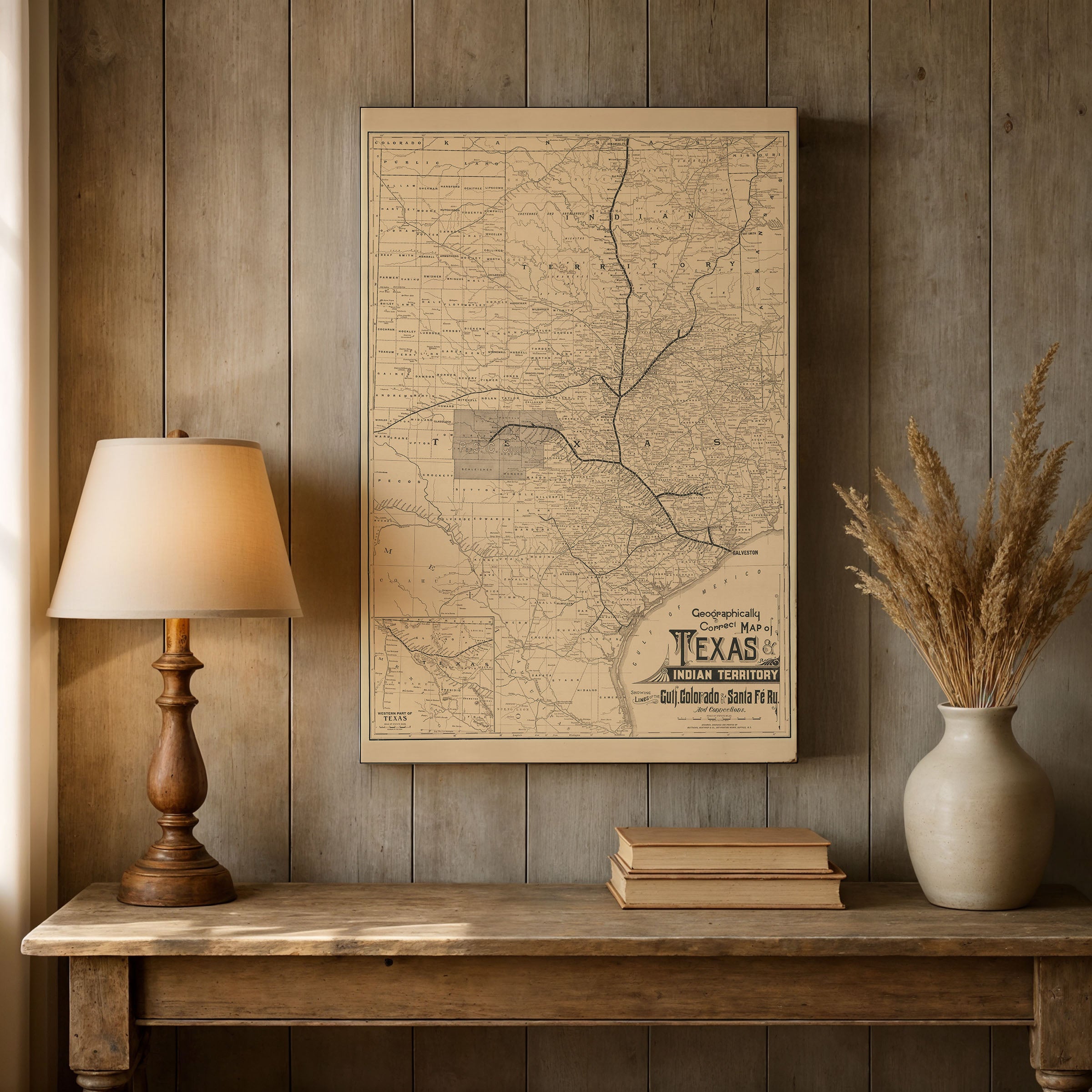 Texas and Indian Territory 1888 - Gulf Colorado & Santa Fe Railway