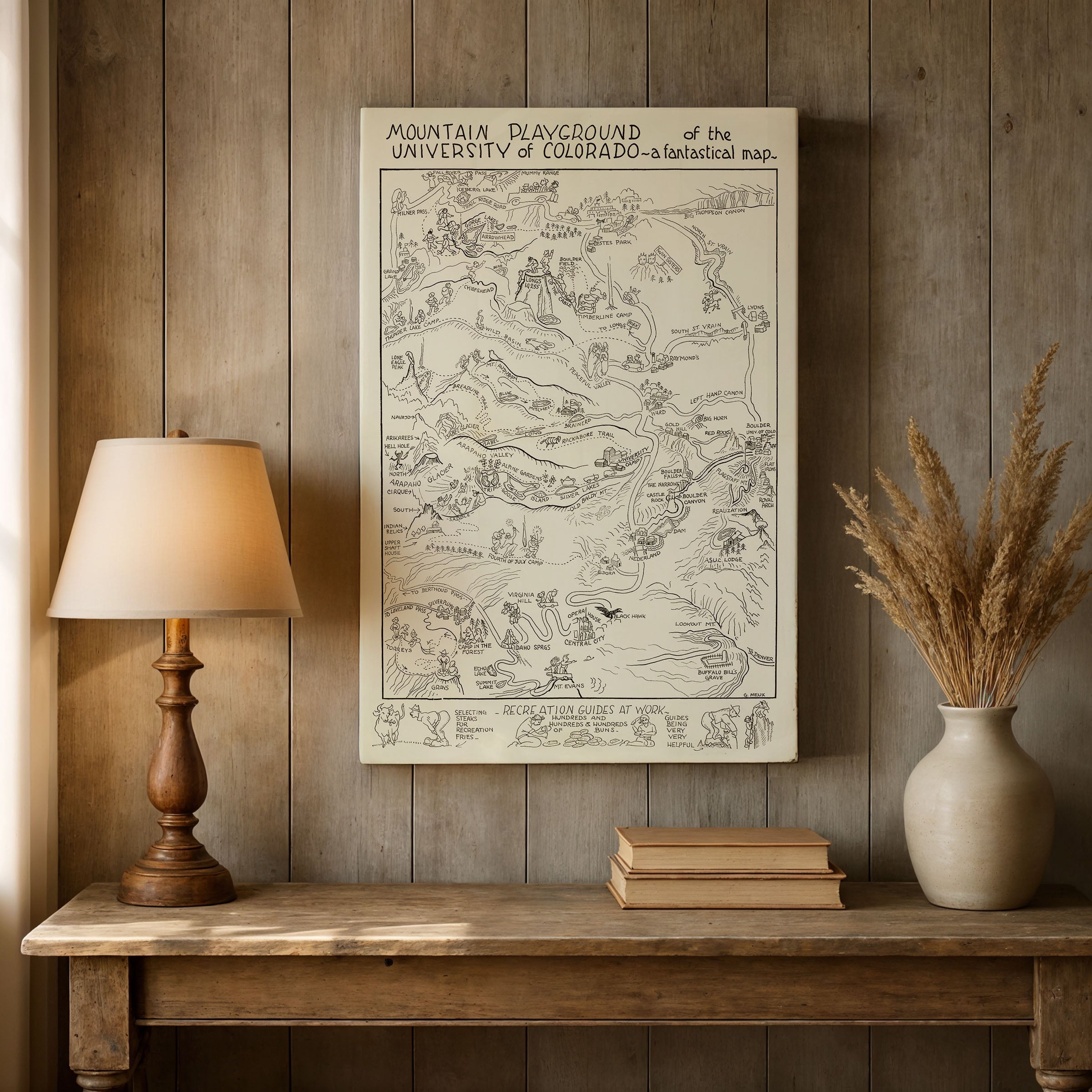 Mountain Playground of the University of Colorado 1940 - Fantastical Map