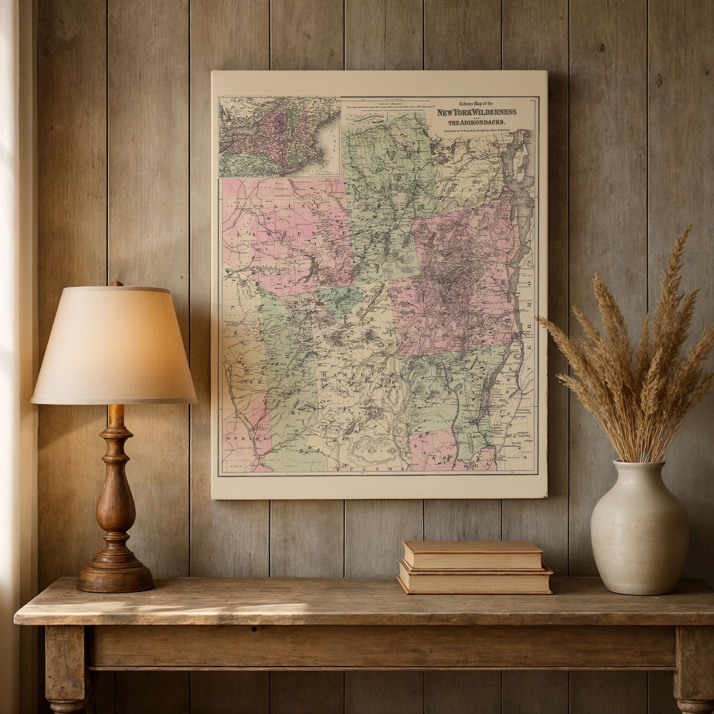 New York Wilderness & the Adirondacks Map 1869 - Archive Prints