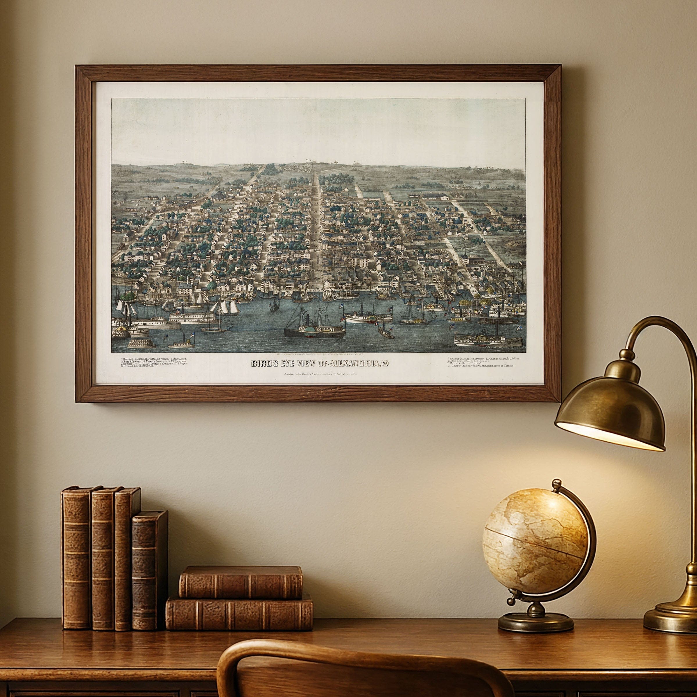 Alexandria, Virginia Map - 1863 Bird's Eye View