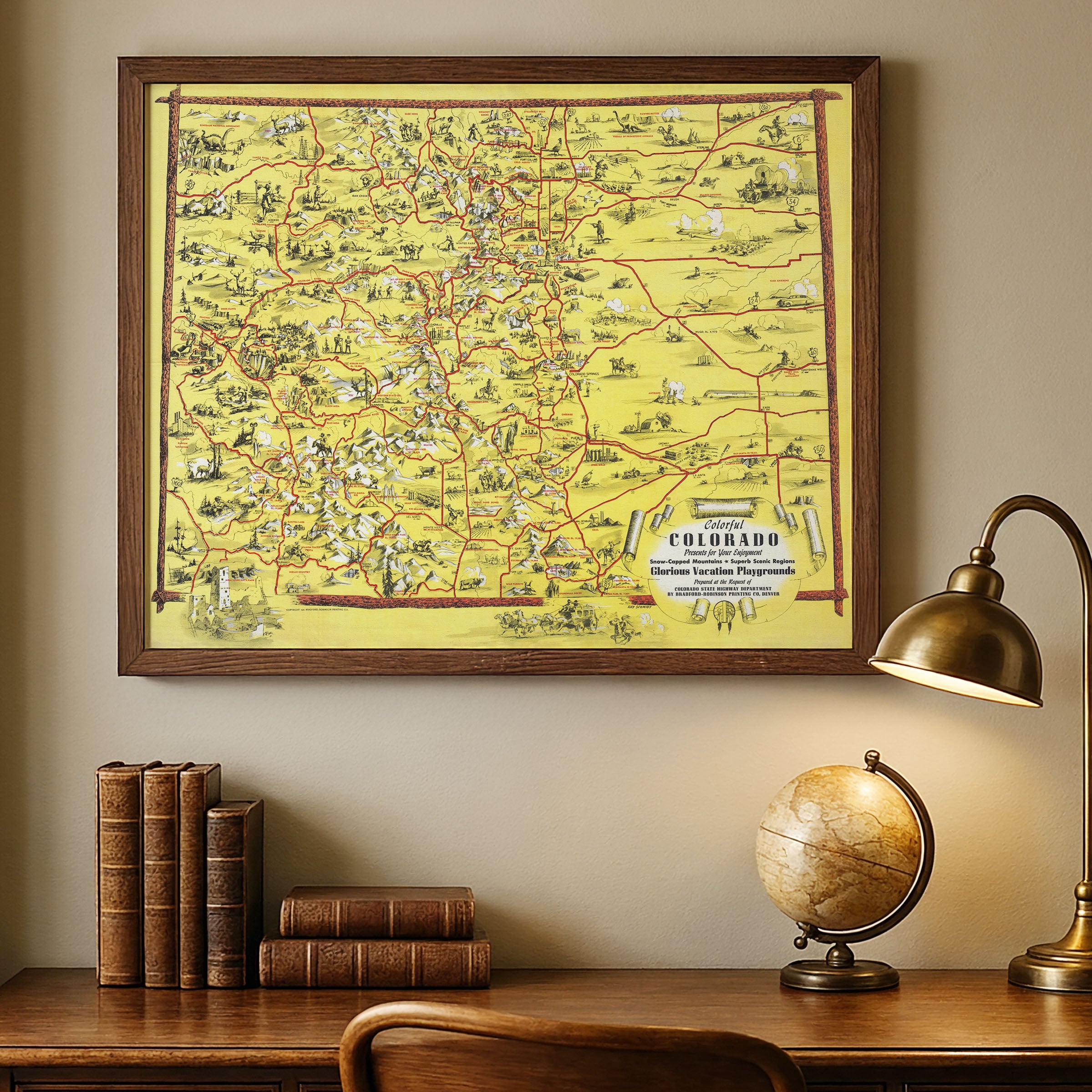 Colorful Colorado (1940) - Vintage Pictorial Map Lithograph