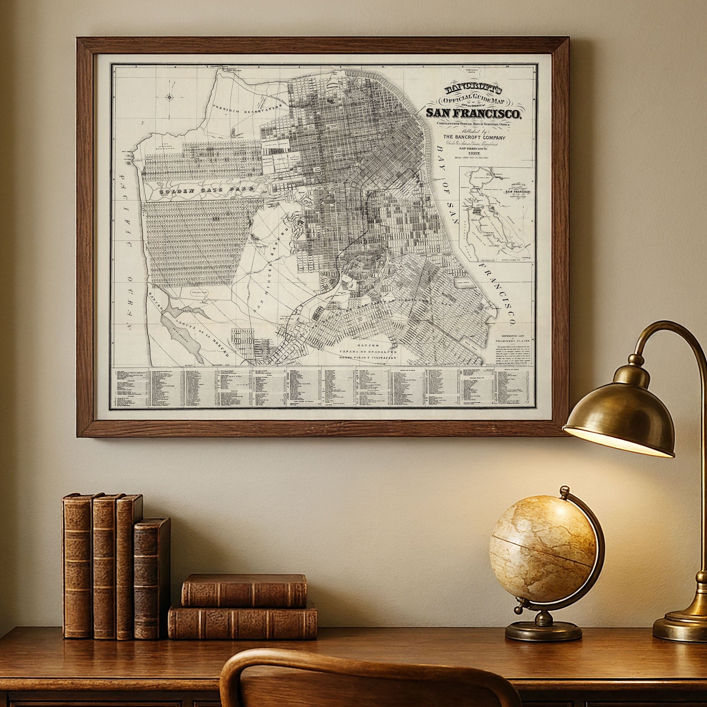 Vintage San Francisco Map 1883 - Archive Prints