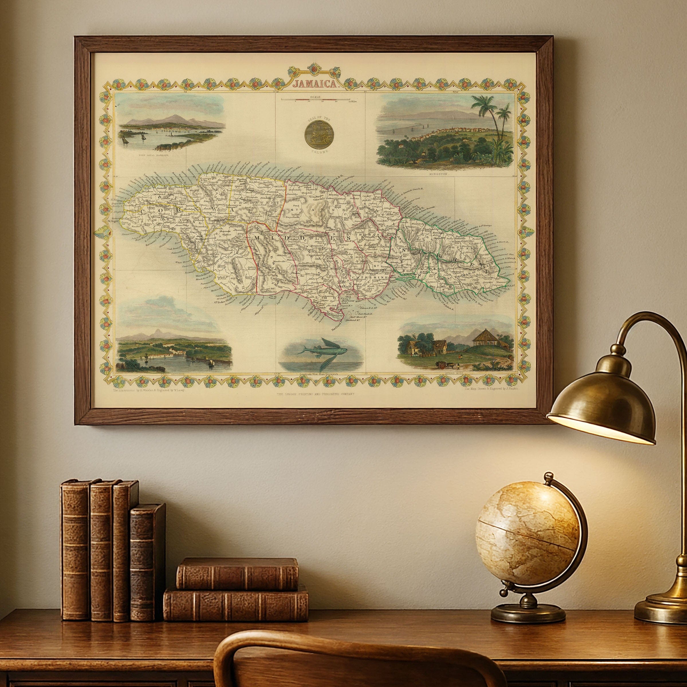 Jamaica Map 1851 - Archive Prints