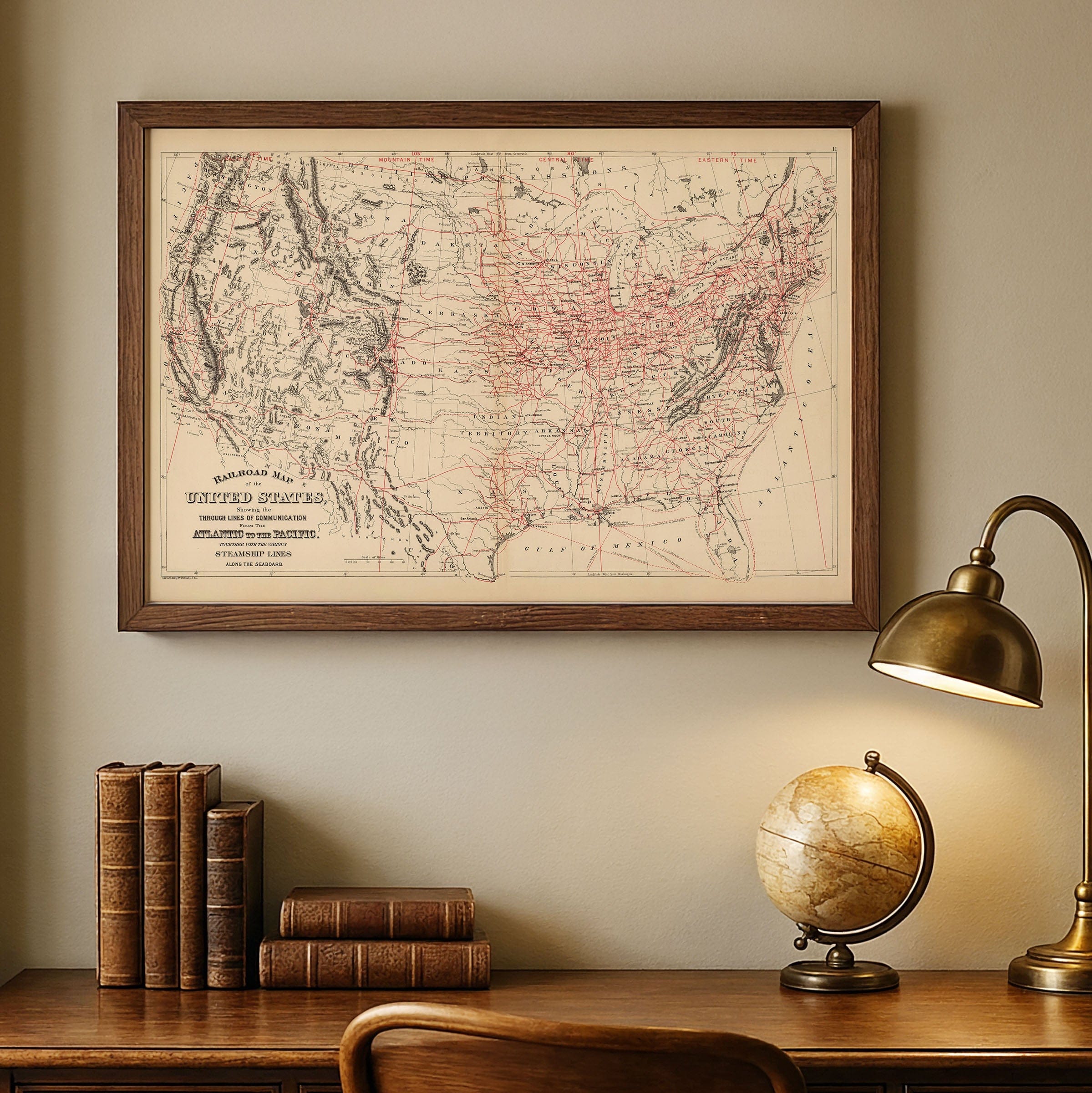1890 Railroad Map of the US - Archive Prints