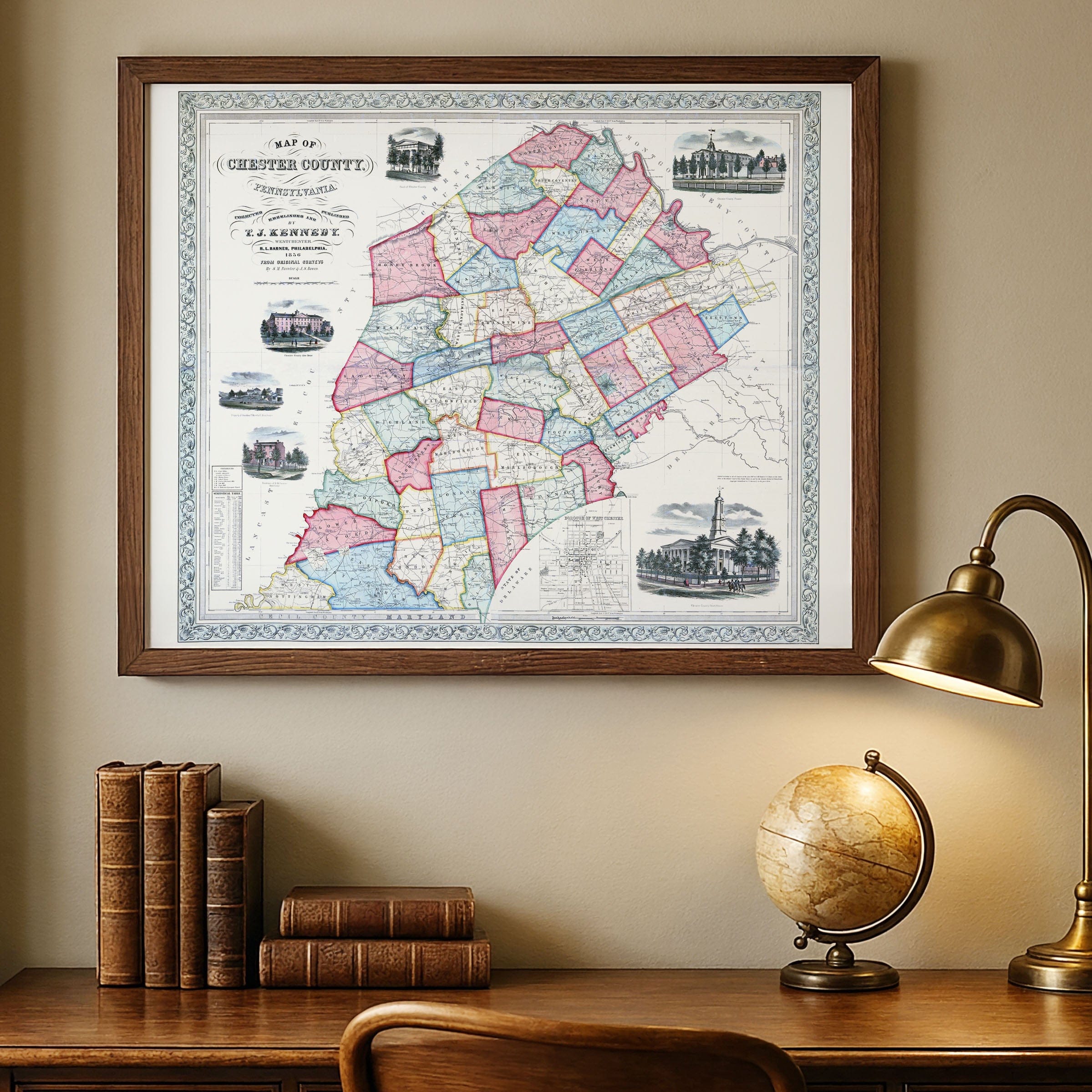 Chester County, Pennsylvania Map 1848