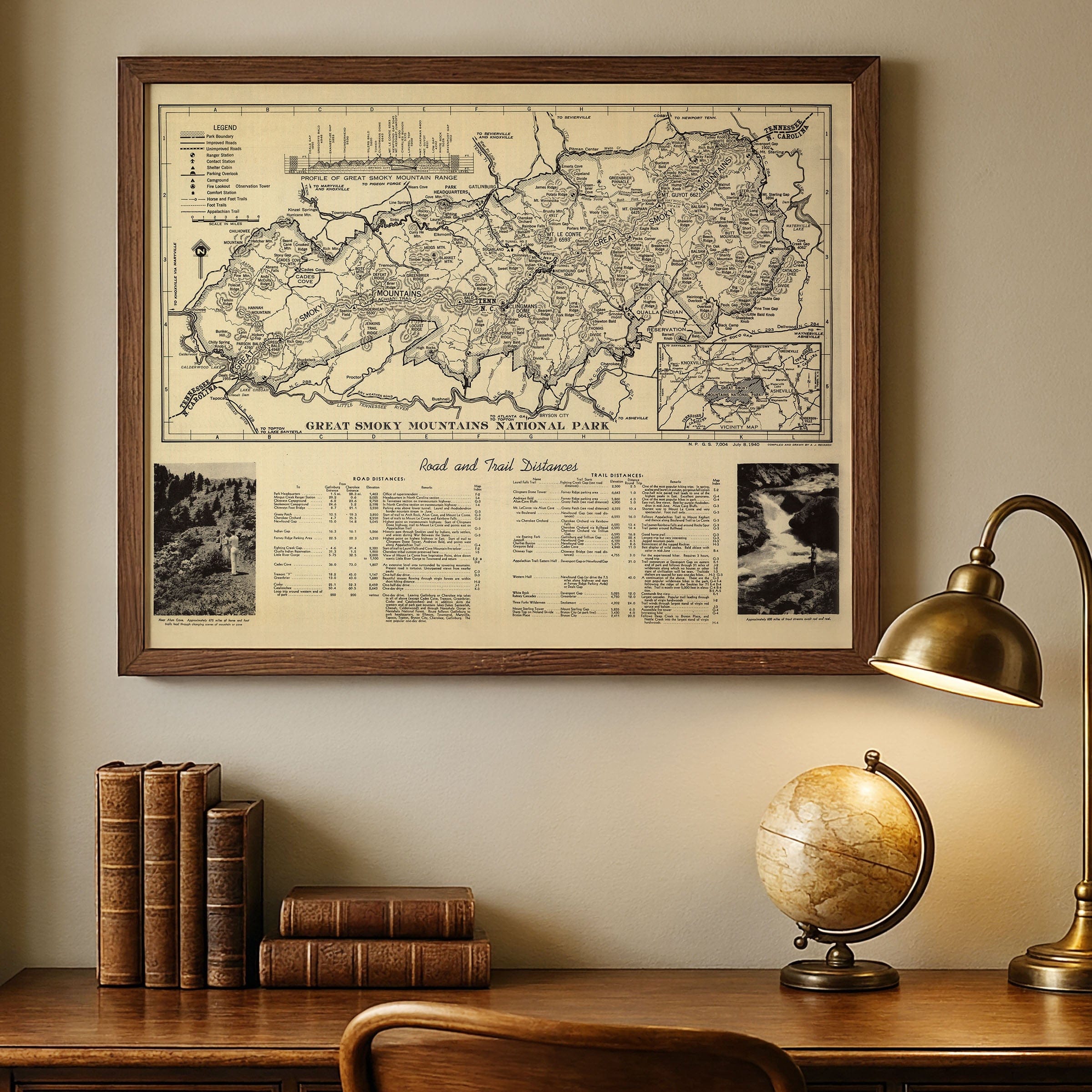 Great Smoky Mountains National Park Map 1940 - Archive Prints