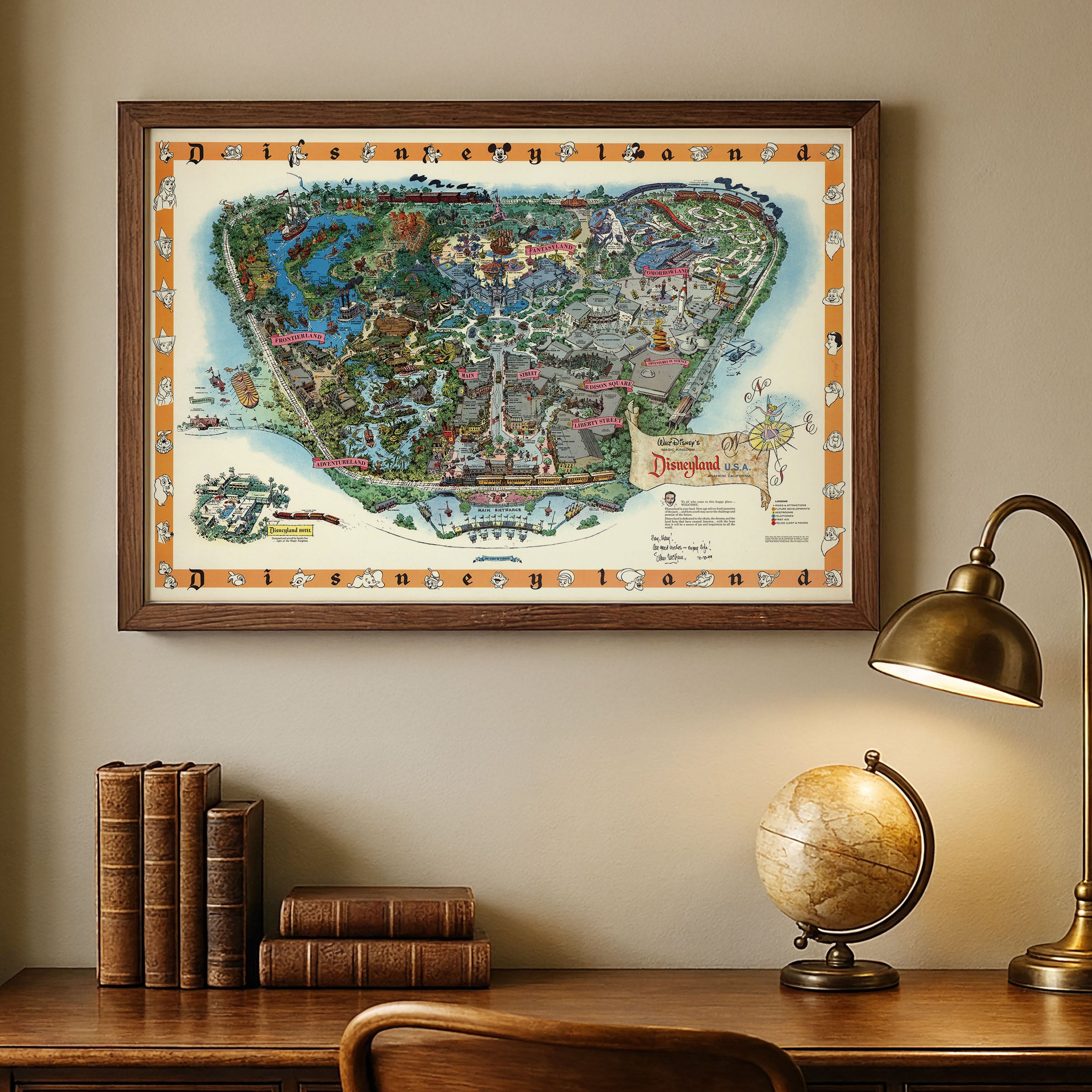 Disneyland Map 1958 - Vintage Original Park Guide Walt Disney Productions