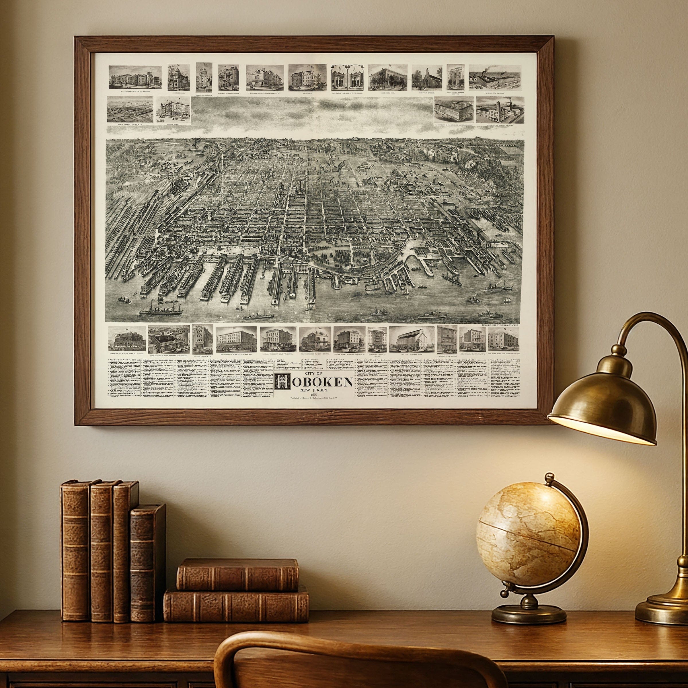 Hoboken, New Jersey Map 1904 - Archive Prints