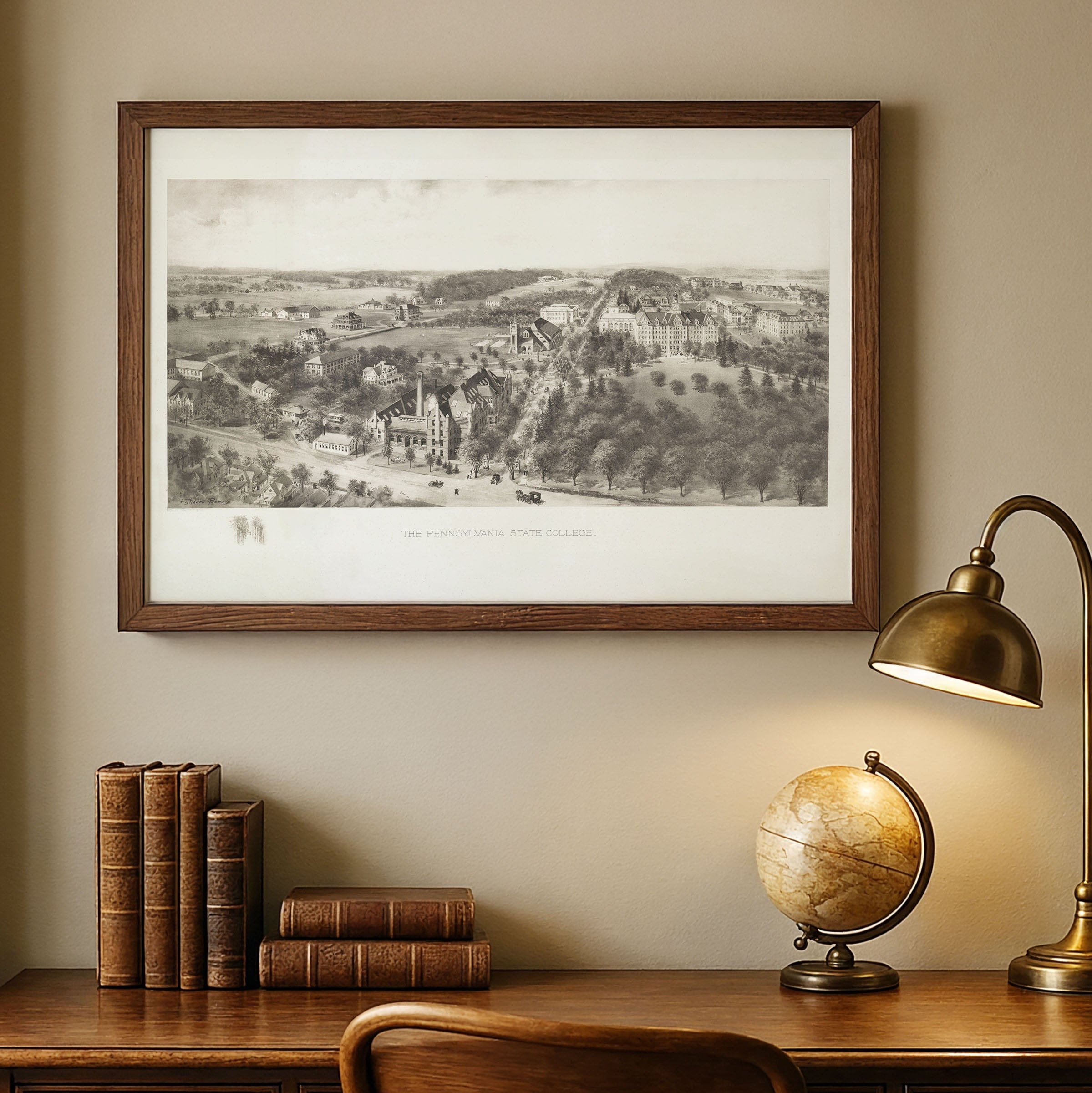 Pennsylvania State College Vintage Map 1910 - Campus Bird's Eye View