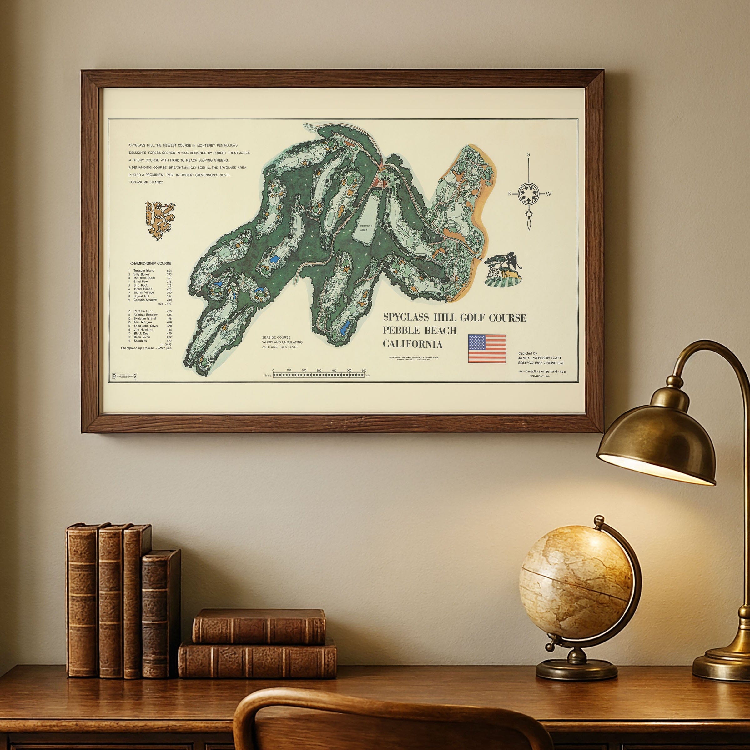 Spyglass Hill Golf Course Map 1974 - Archive Prints